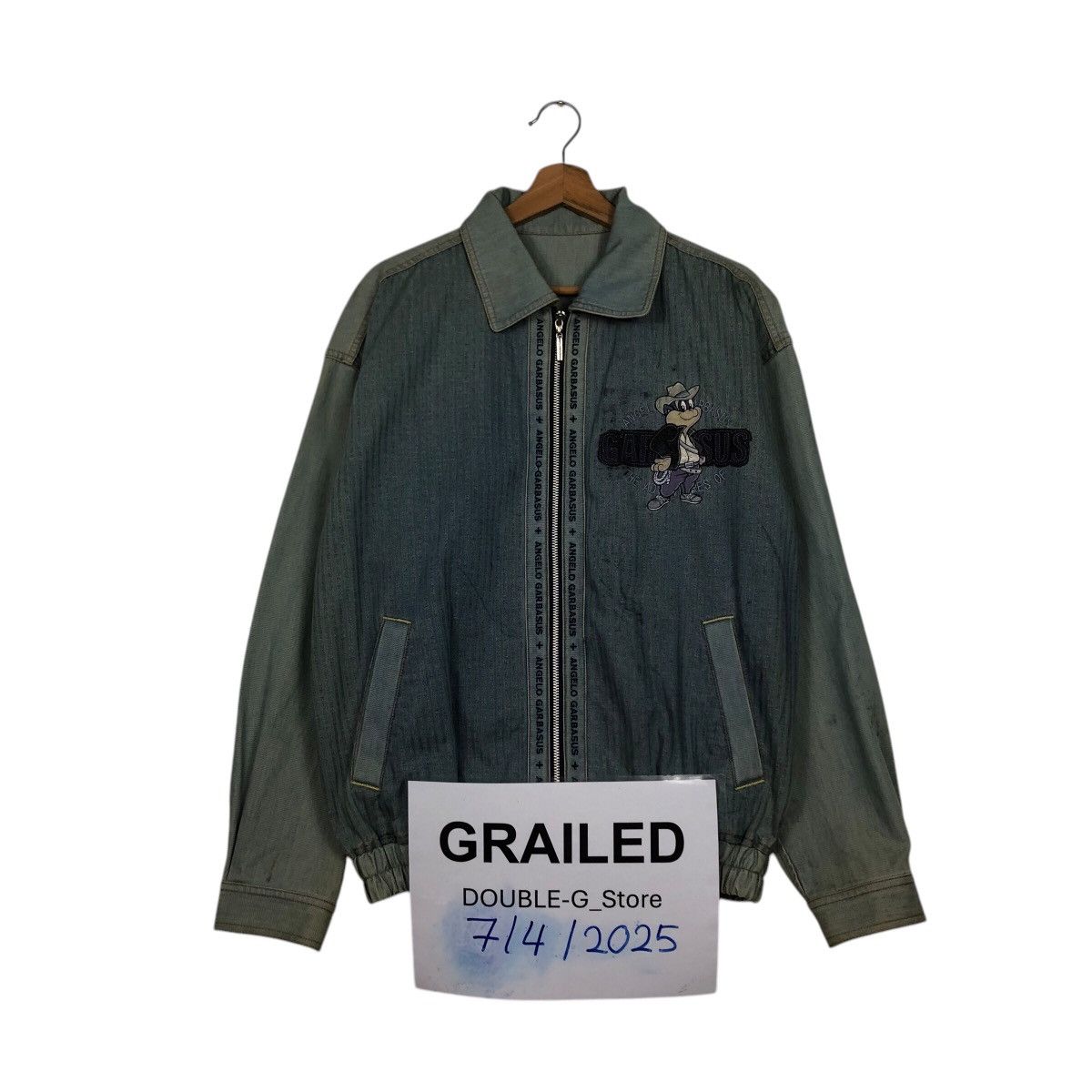 Japanese Brand 📌Vintage Denim Jacket Cartoon Big Logo Angelo Garbasus Size US M / EU 48-50 / 2 - 1 Thumbnail