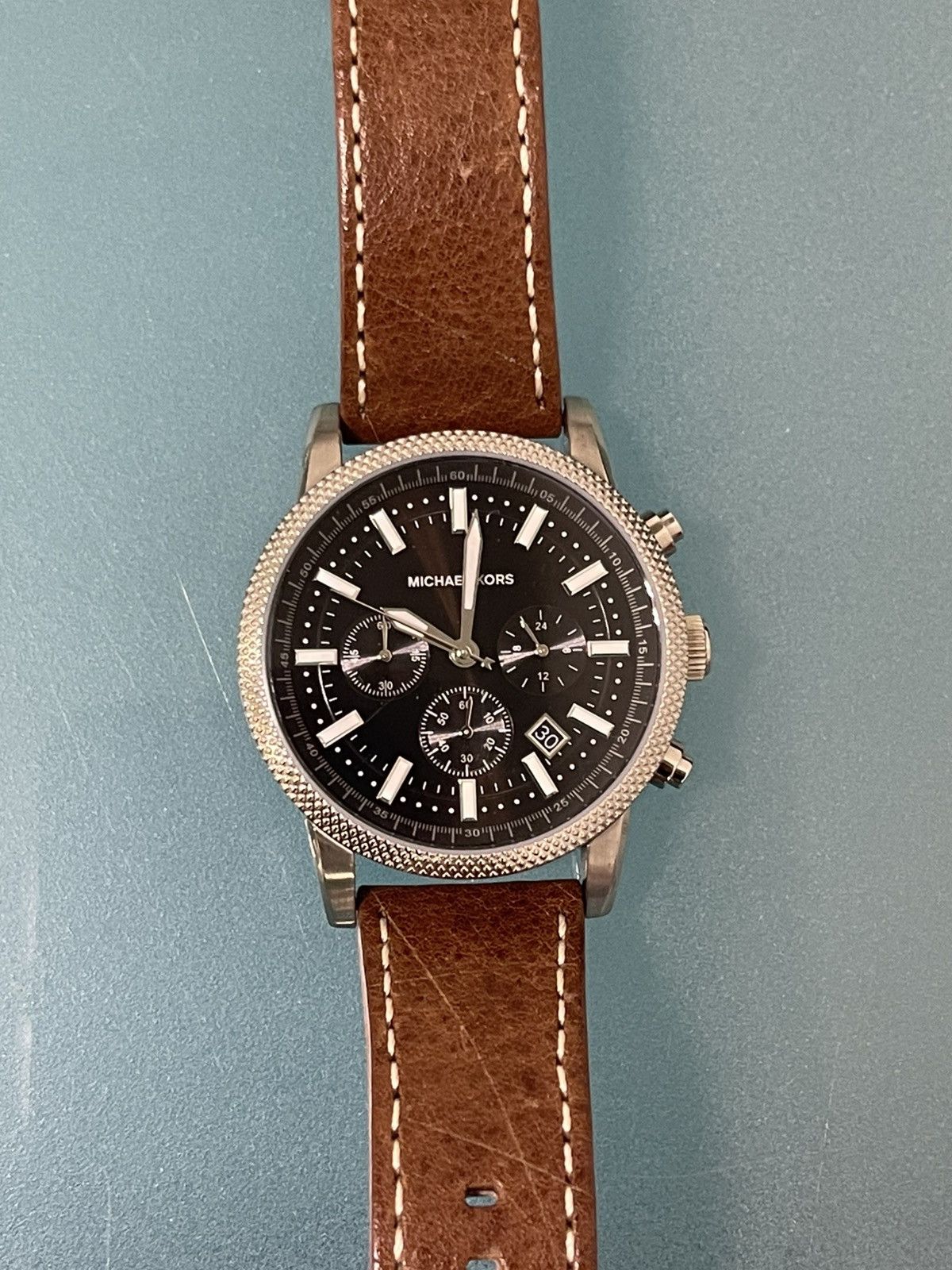 Michael Kors Michael Kors 43mm MK8309 Scout Chronograph Leather Watch Size ONE SIZE - 2 Thumbnail