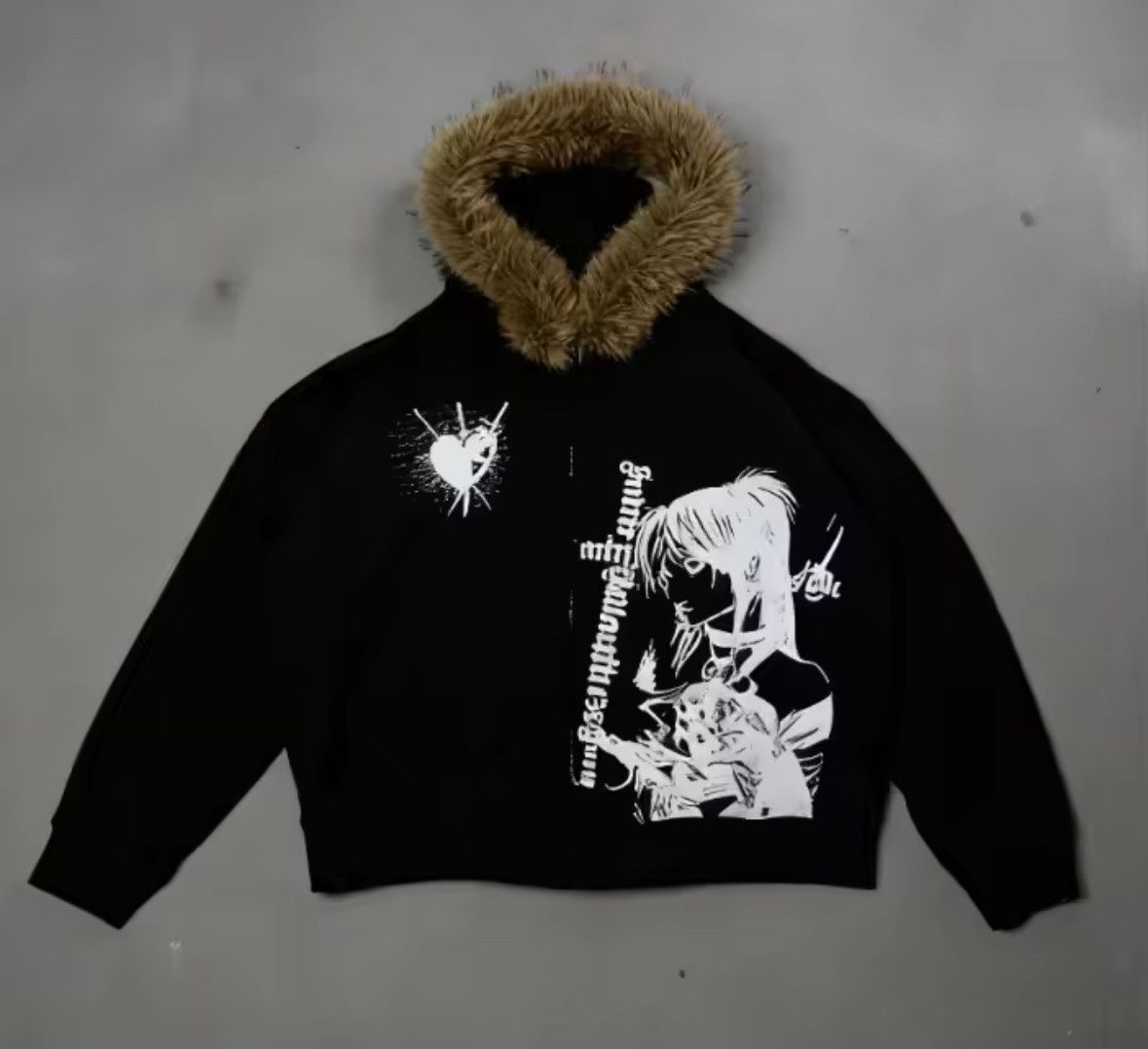 Other Fashion Punk Goth Grunge Death Note Fur Hat Graphic Hoodies Size US L / EU 52-54 / 3 - 1 Thumbnail