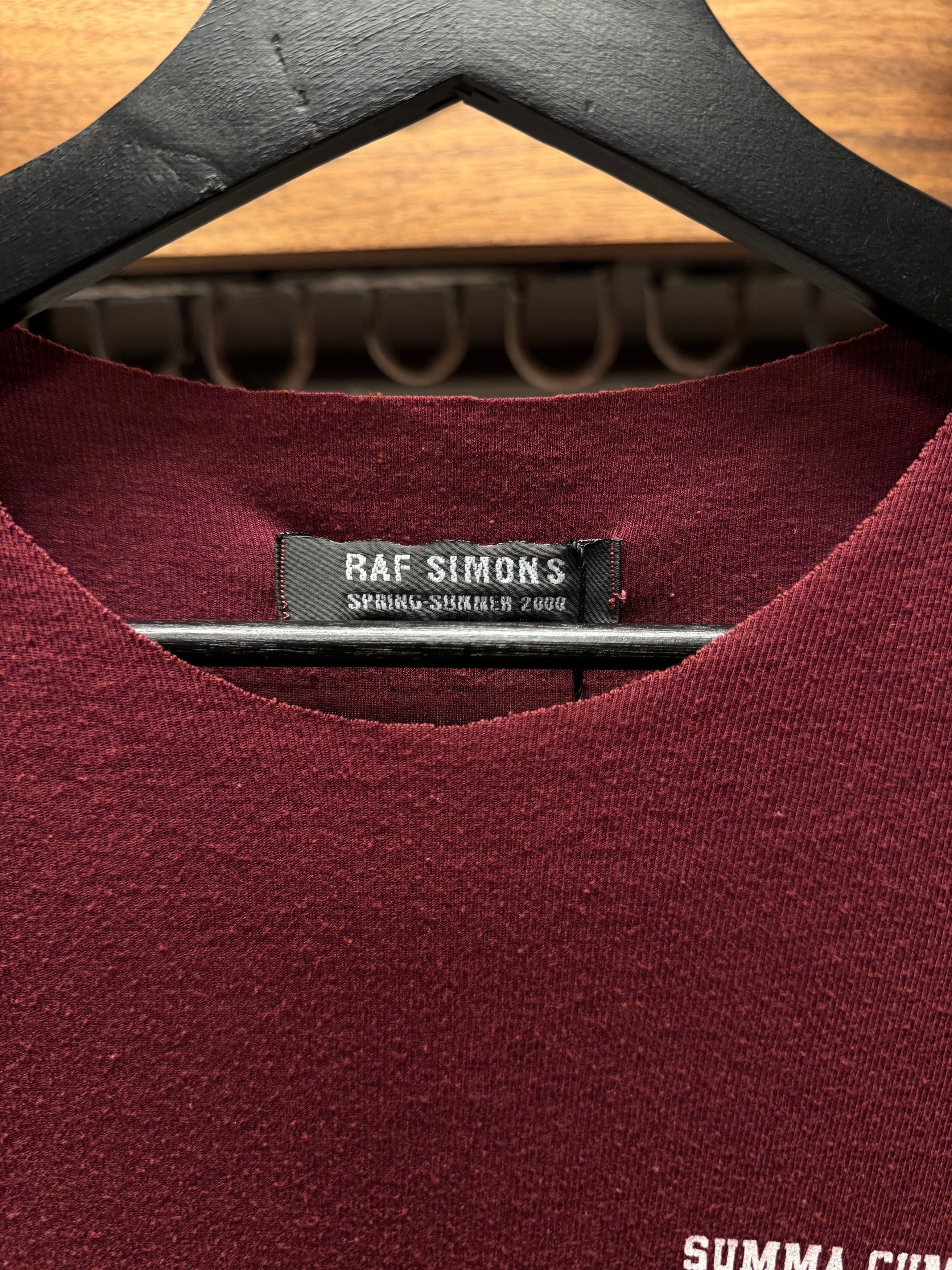 Raf Simons SS2000 Raf Simons ‘Summa Cum Laude’ Maroon Tank Top Size US M / EU 48-50 / 2 - 3 Thumbnail