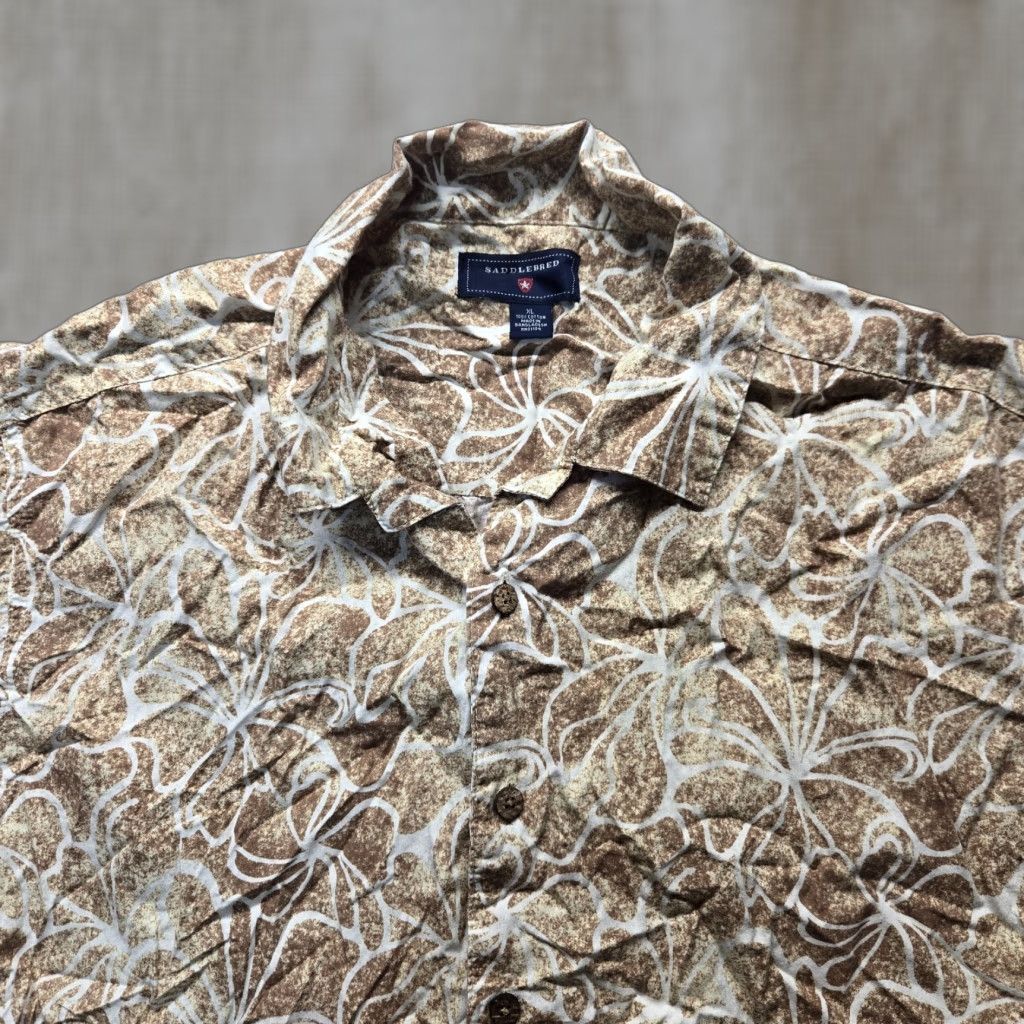 Vintage Saddlebred Shirt Hawaiian Floral Button-Up XL Men Blue Adults Size XL Shirt Size US XL / EU 56 / 4 - 1 Thumbnail