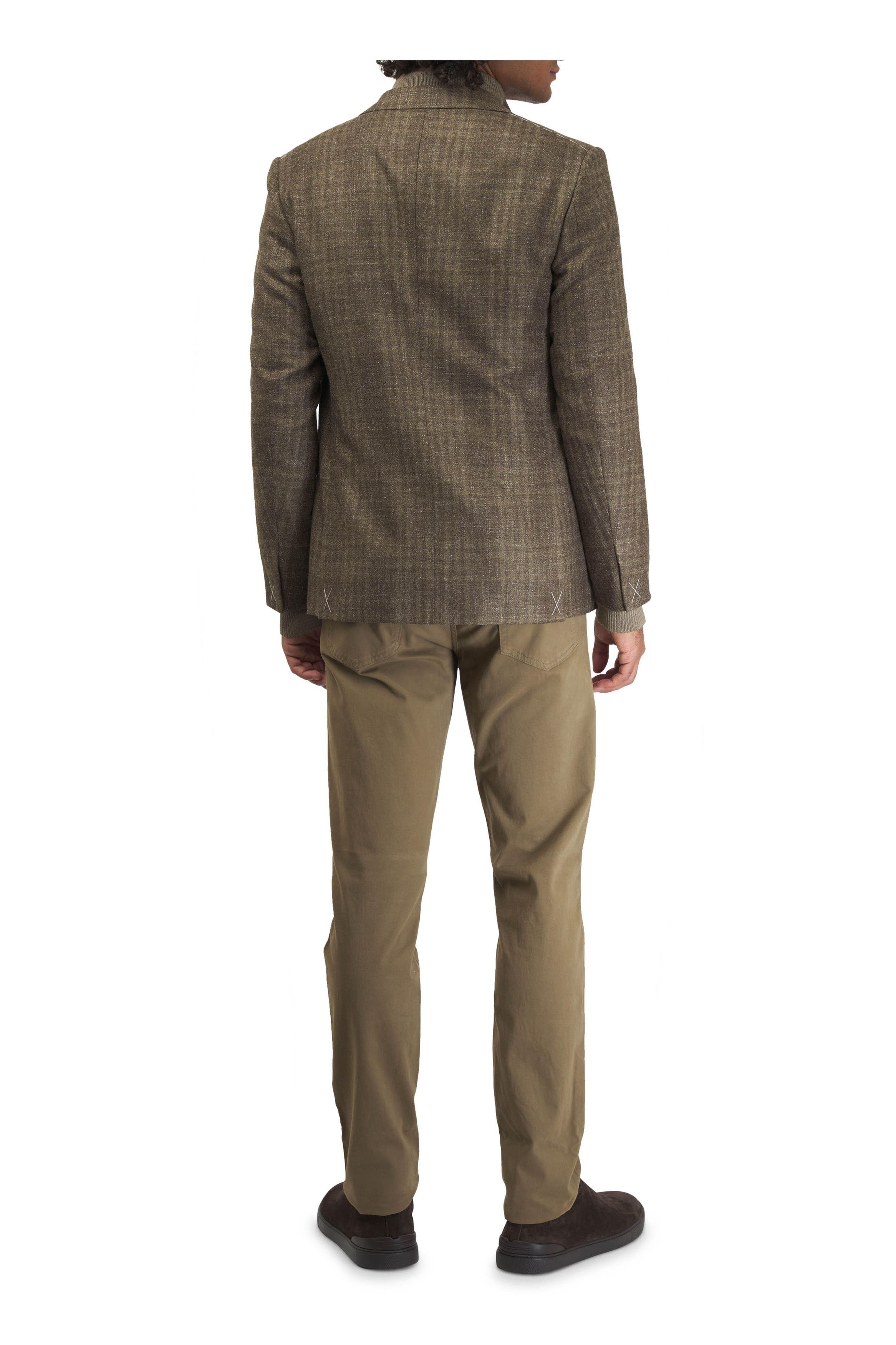 Z Zegna o1mtch0225 Plaid Wool Silk & Linen Sportcoat in Green Size US M / EU 48-50 / 2 - 5 Thumbnail