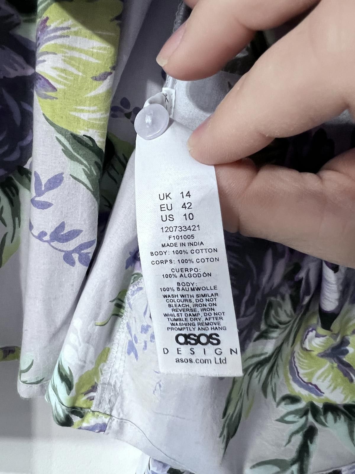 Asos ASOS DESIGN Floral Smock Blouse UK 14 Size L / US 10 / IT 46 - 4 Thumbnail