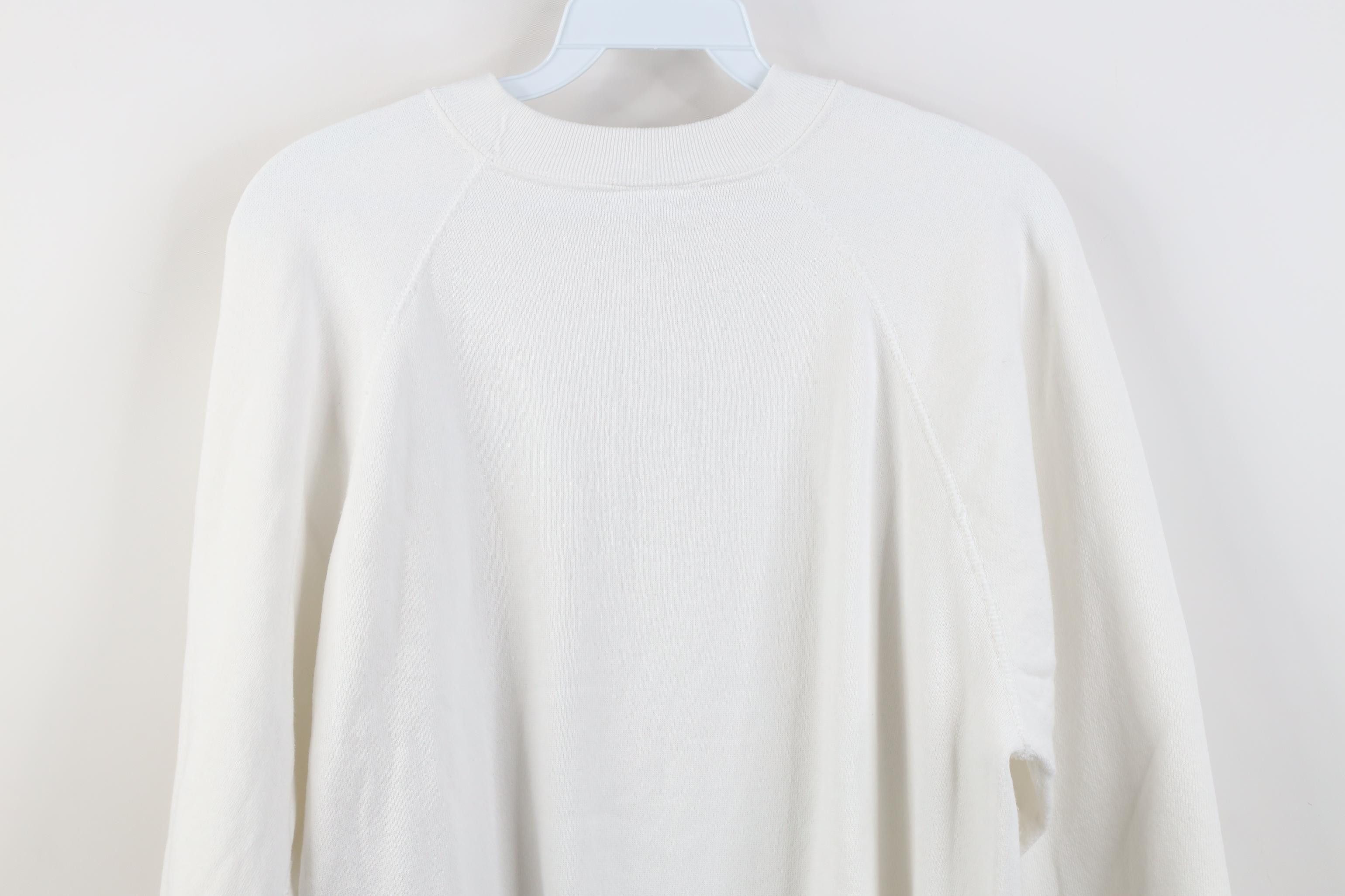 Vintage Vintage 90s Streetwear Raglan Crewneck Sweatshirt White USA Size L / US 10 / IT 46 - 10 Thumbnail