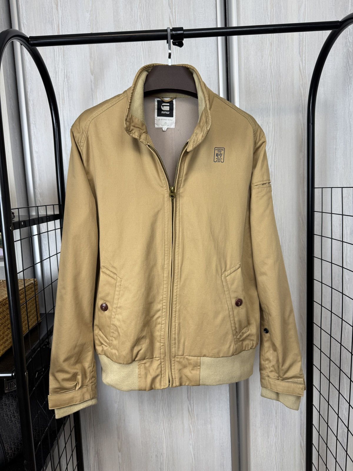 G-Star G-Star RAW Cotton Linen Bomber Jacket FLEET JKT beige Brown Size US XL / EU 56 / 4 - 11 Thumbnail