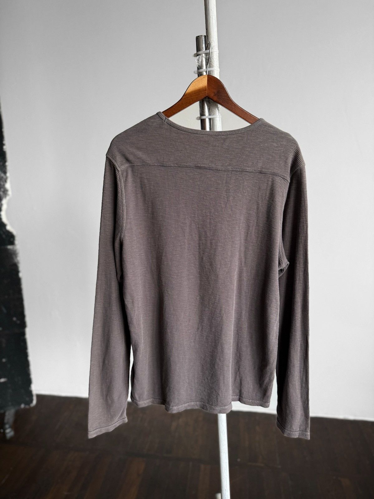Allsaints AllSaints Mens Brown Gray Faded Ribbed Long Sleeve T-Shirt Size US L / EU 52-54 / 3 - 2 Thumbnail