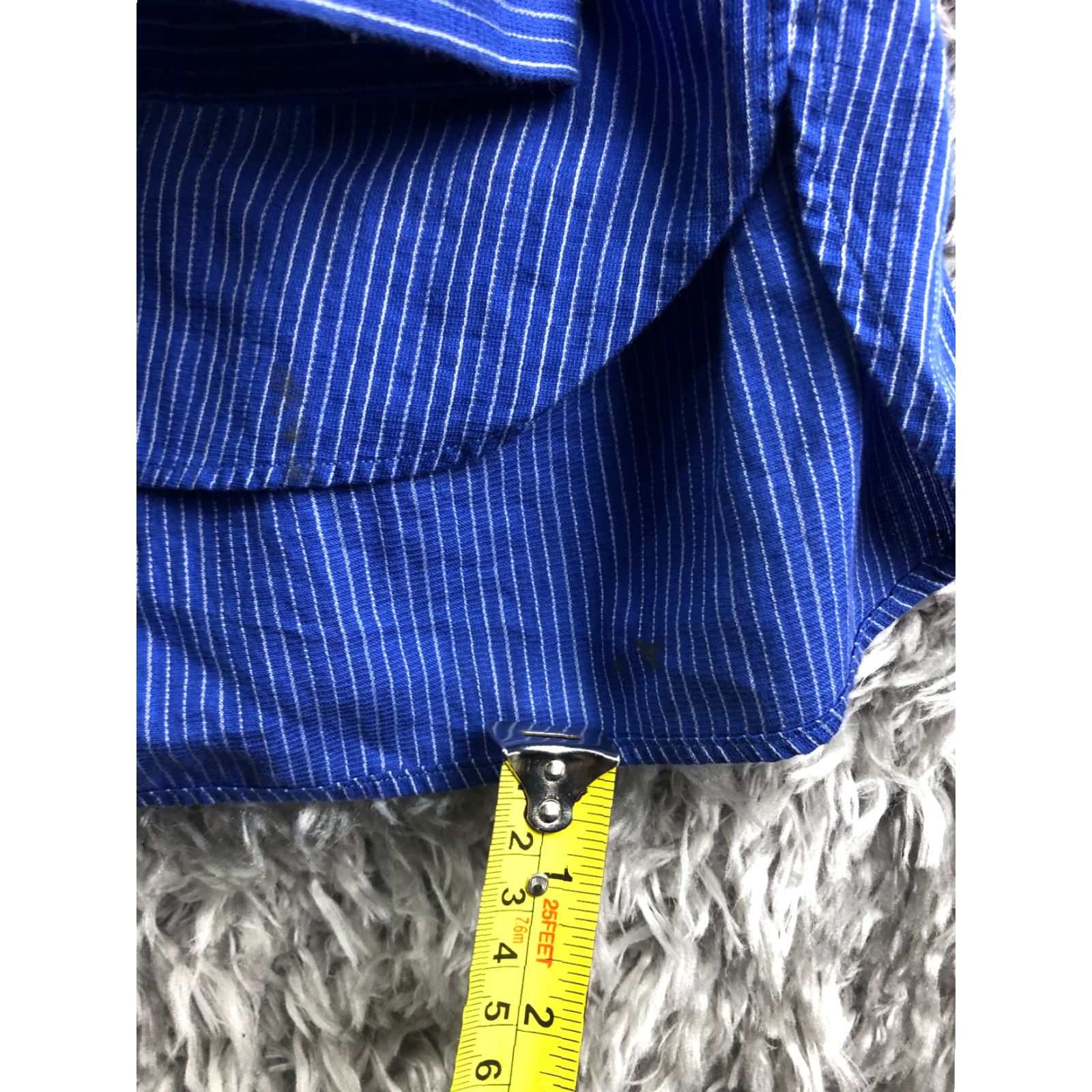 Nordstrom Nordstrom Shirt Mens 16 34 Blue Striped Long Sleeve Spread Collar Button-Up NORDSTROM Regular Polyester Cardigan? Size US L / EU 52-54 / 3 - 5 Thumbnail
