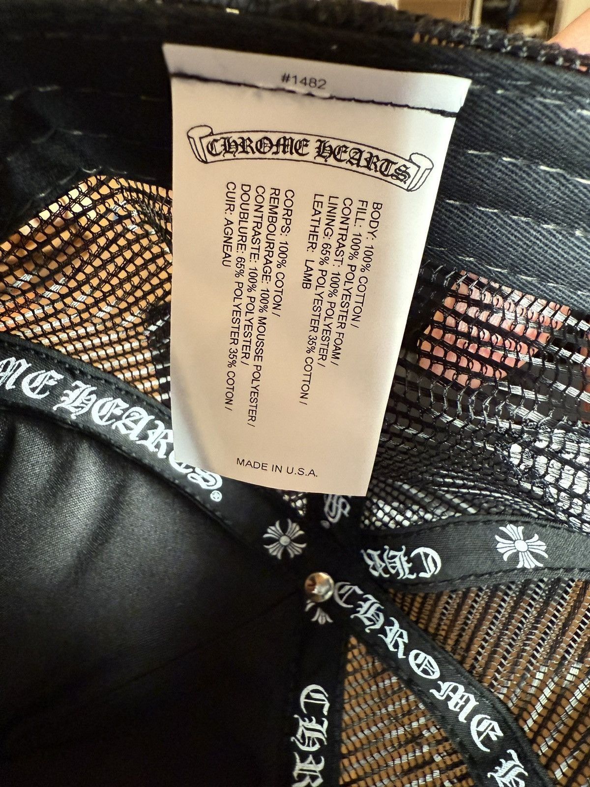 Chrome Hearts Chrome Hearts Black Triple Cross Leather Trucker Hat Size ONE SIZE - 4 Thumbnail