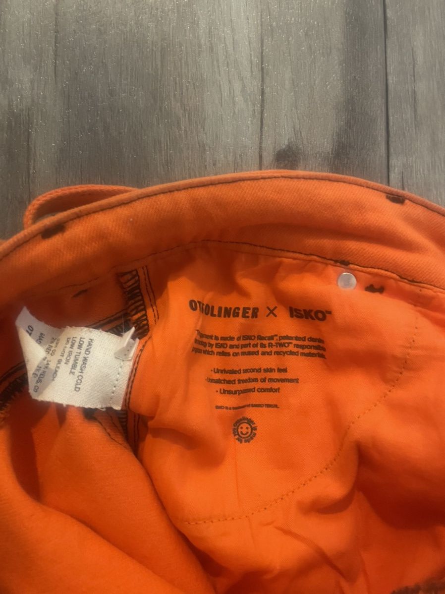 Ottolinger OTTOLINGER Orange & Black Painted Denim Pants Size 28" / US 6 / IT 42 - 6 Thumbnail