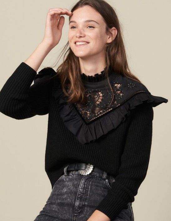 Sandro Sandro wool blend sweater in black. Size 3. Size M / US 6-8 / IT 42-44 - 1 Thumbnail