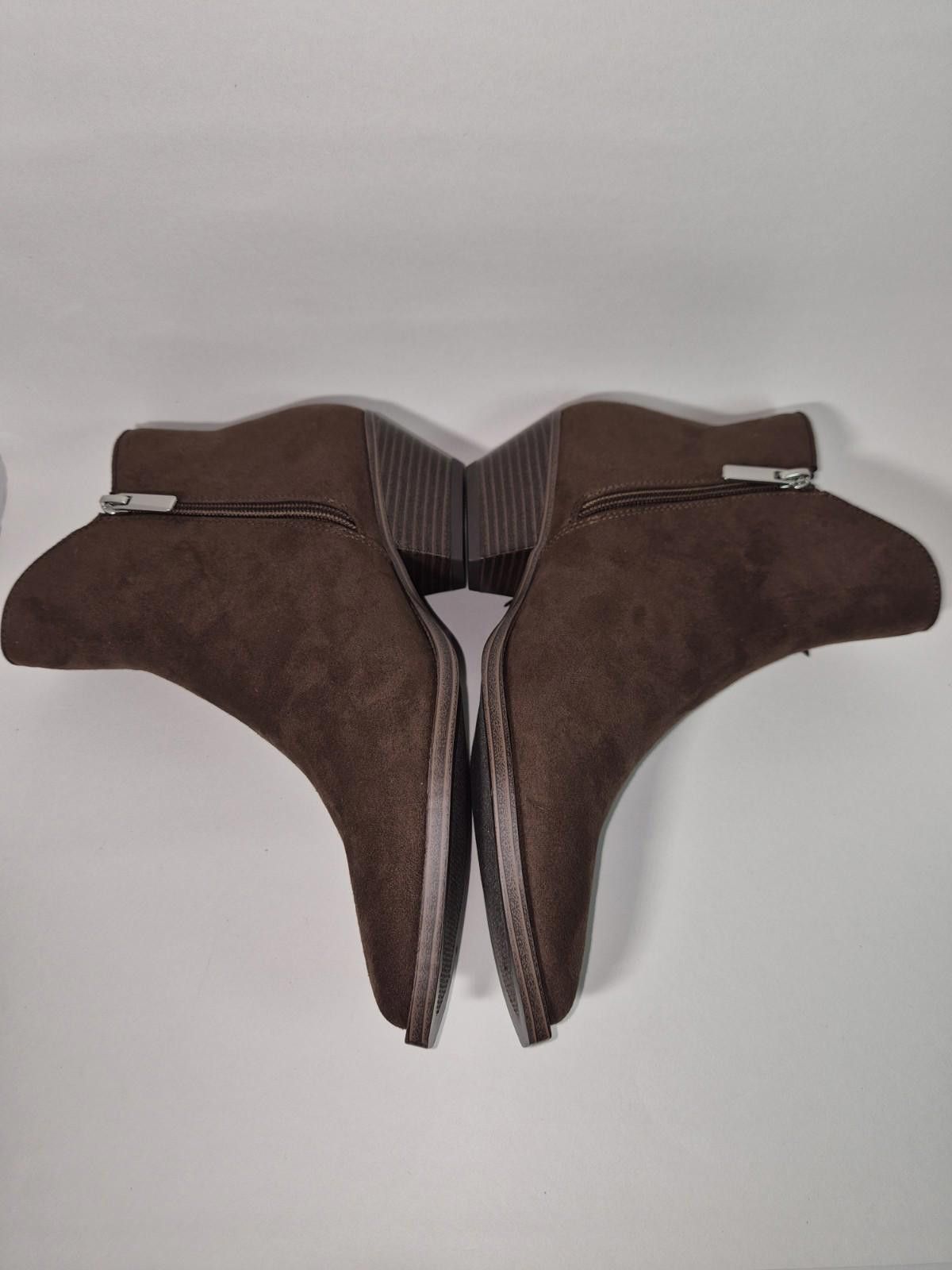 Other JUST FAB Womens Suede Ankle Bootie Brown Size 8.5 JB Size US 8.5 / IT 38.5 - 2 Thumbnail