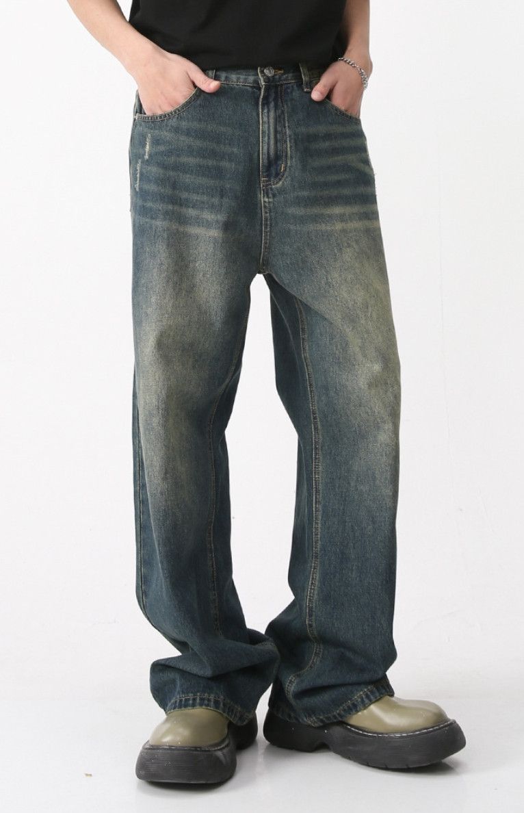 Japanese Brand × Jean Washed vintage wide leg baggy jeans Size US 34 / EU 50 - 7 Thumbnail