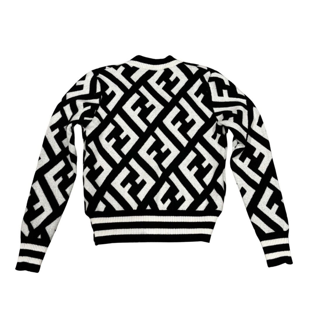 Fendi Fendi FF Monogram Knit V-Neck Sweater Made in Italy Size S / US 4 / IT 40 - 2 Thumbnail