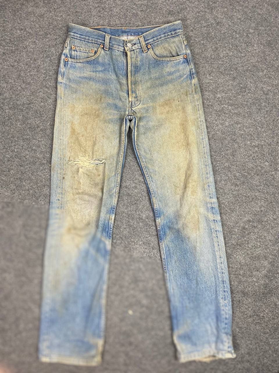 Levi's vintage 90s levis 501 distressed denim nice design Size US 30 / EU 46 - 9 Thumbnail