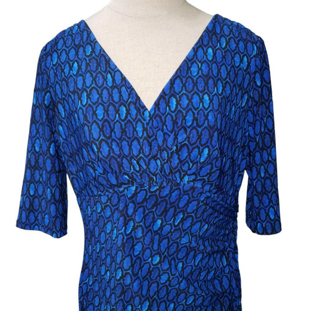 Lauren Ralph Lauren CT379 Ralph Lauren Green Label Blue Midi Dress M Size M / US 6-8 / IT 42-44 - 4 Thumbnail
