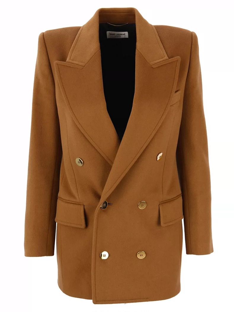 Saint Laurent Paris Saint Laurent Double-Breasted Suit Jacket Size US XXS / EU 40 - 1 Thumbnail