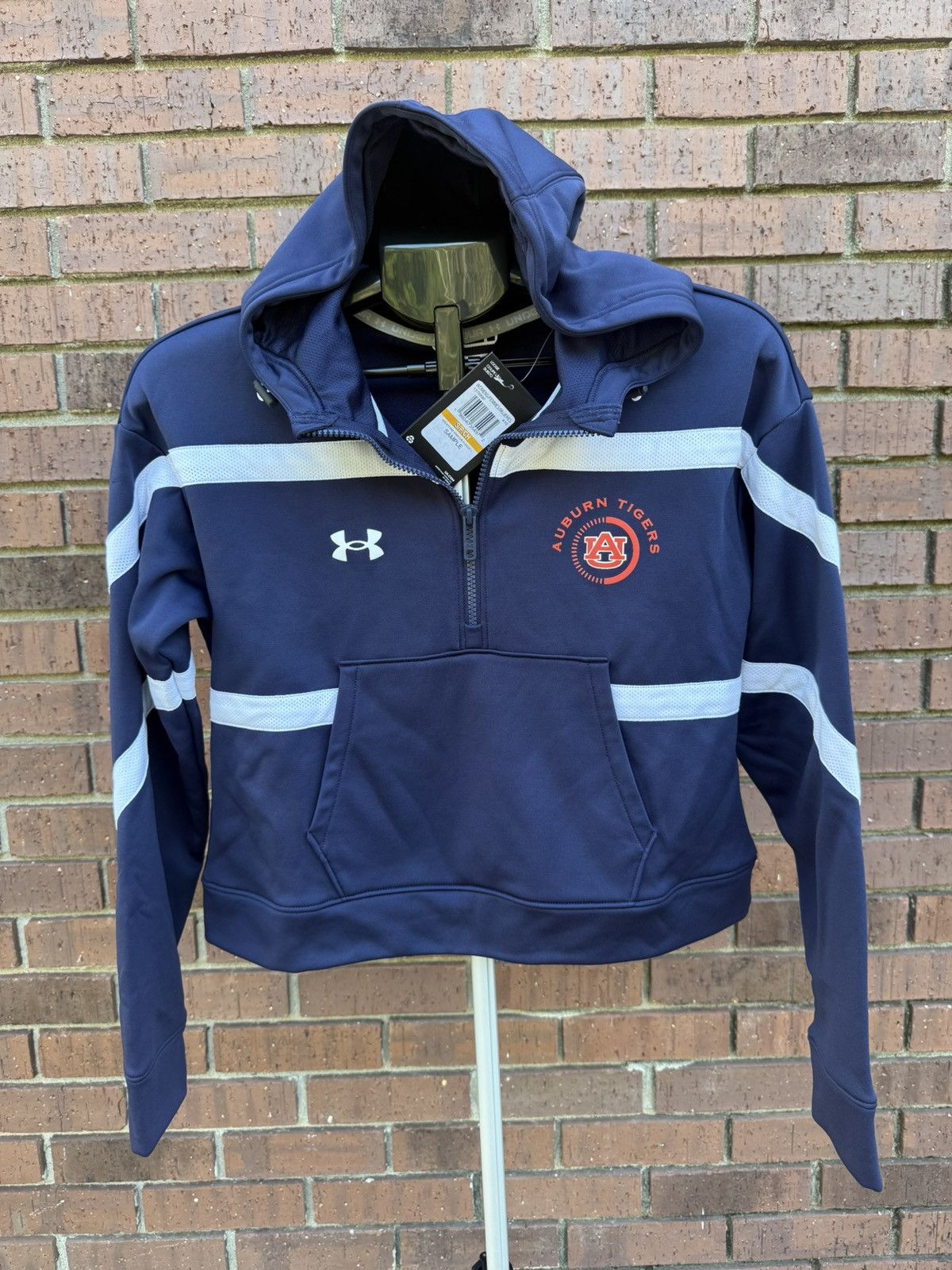 Under Armour Under Armour Navy Auburn Tigers Cropped Hoodie Sweatshirt Size S / US 4 / IT 40 - 1 Thumbnail