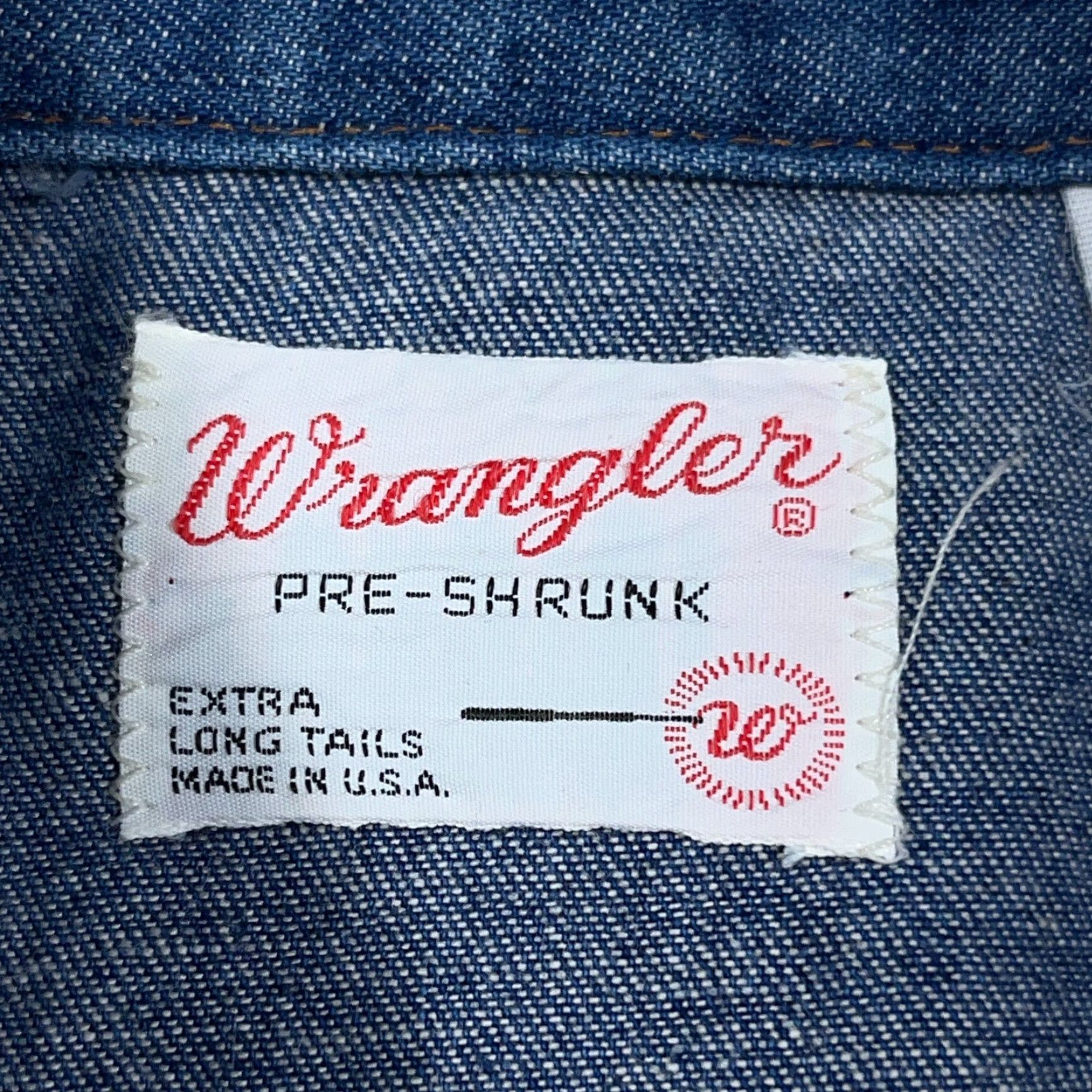 Wrangler VINTAGE Wrangler Shirt Men M Blue Denim Pearl Snap 70s 1970s USA Made Wrangler Shirt Mens Regular Blue Denim Cotton Size US M / EU 48-50 / 2 - 3 Thumbnail