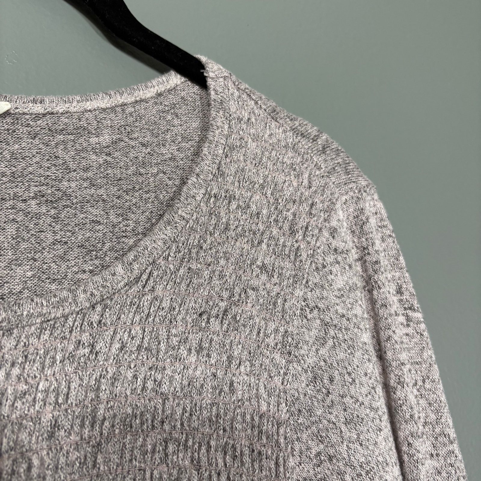 Other Jane and Delancey Gray & White Marled Peplum Cozy Knit Top Size M / US 6-8 / IT 42-44 - 2 Thumbnail