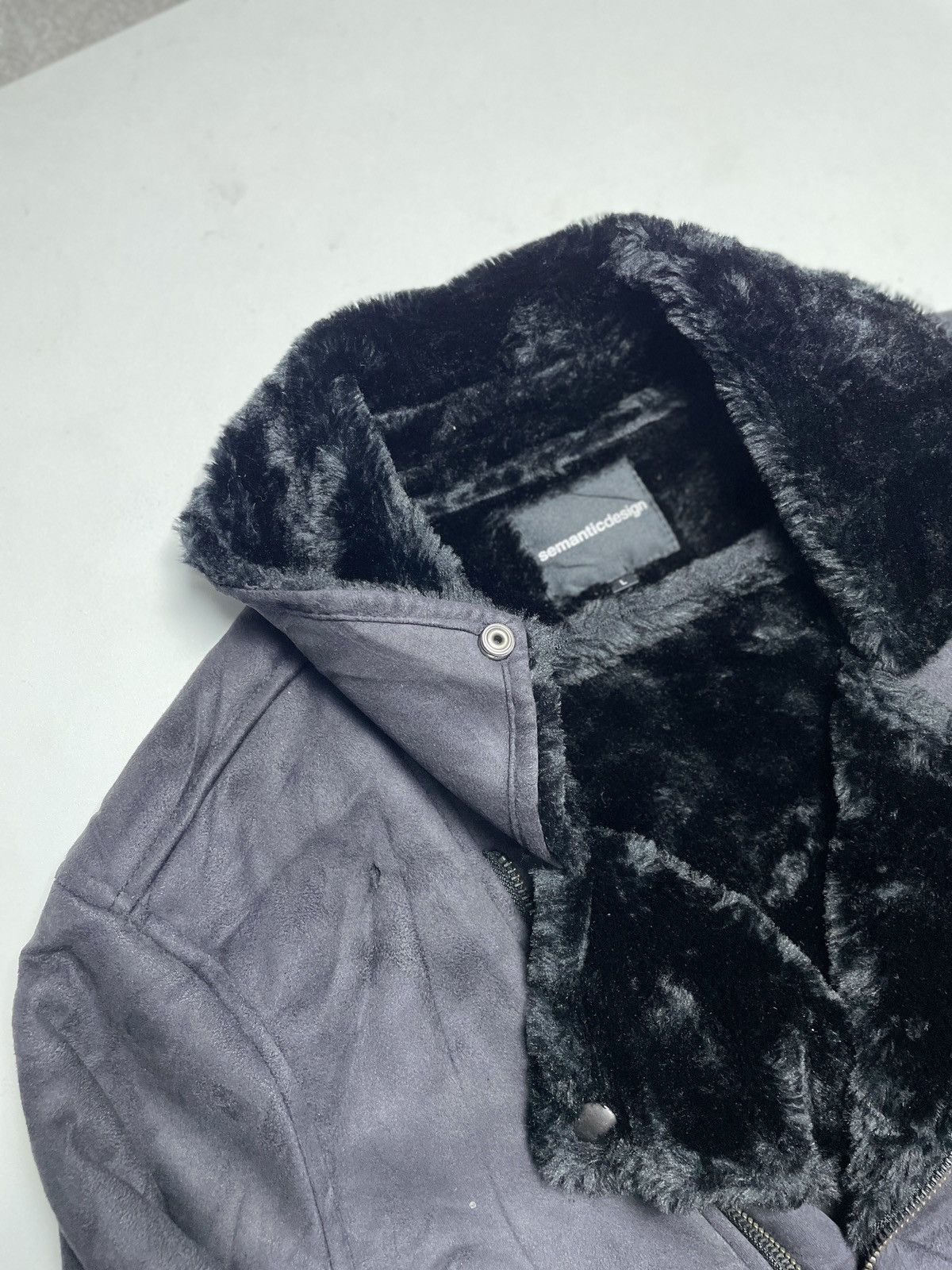 If Six Was Nine 2000’s Semantic Design - Asymmetrical Bikers Velvet Jacket Size US M / EU 48-50 / 2 - 11 Thumbnail