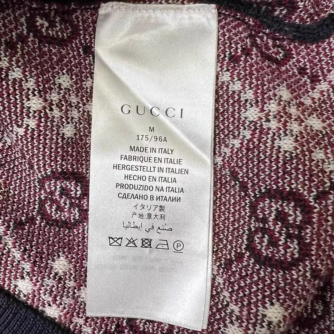 Gucci GUCCI Wine Red GG Monogram V-neck Wool OS Sweater Size US M / EU 48-50 / 2 - 5 Thumbnail