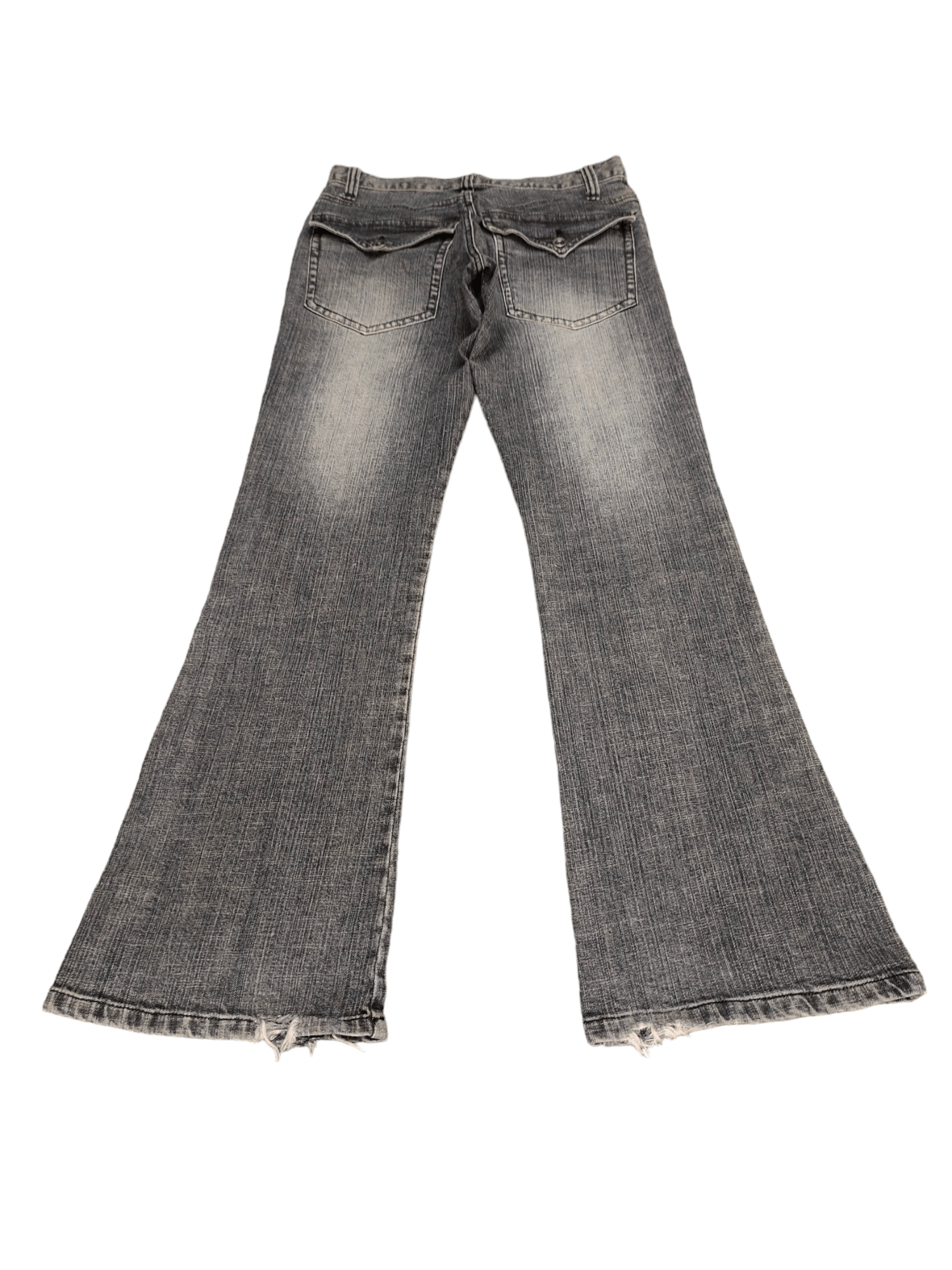 If Six Was Nine Flare Jeans Nylaus Distress Faded Boot Cut Y2k Mudmax Size US 29 - 11 Thumbnail