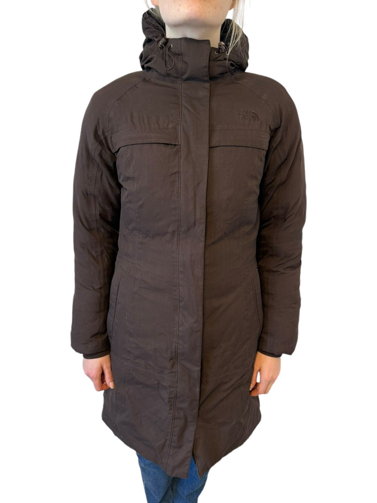image of The North Face Hyvent Down Ladies Parka Coat Medium in Brown, Women's
