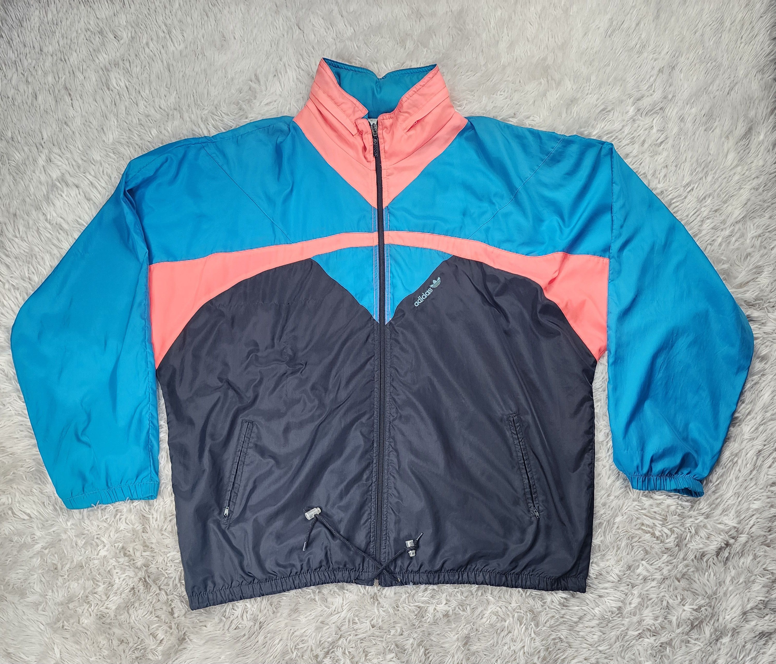 Adidas Vintage 90s Adidas windbreaker hoodied jacket Size US L / EU 52-54 / 3 - 1 Thumbnail