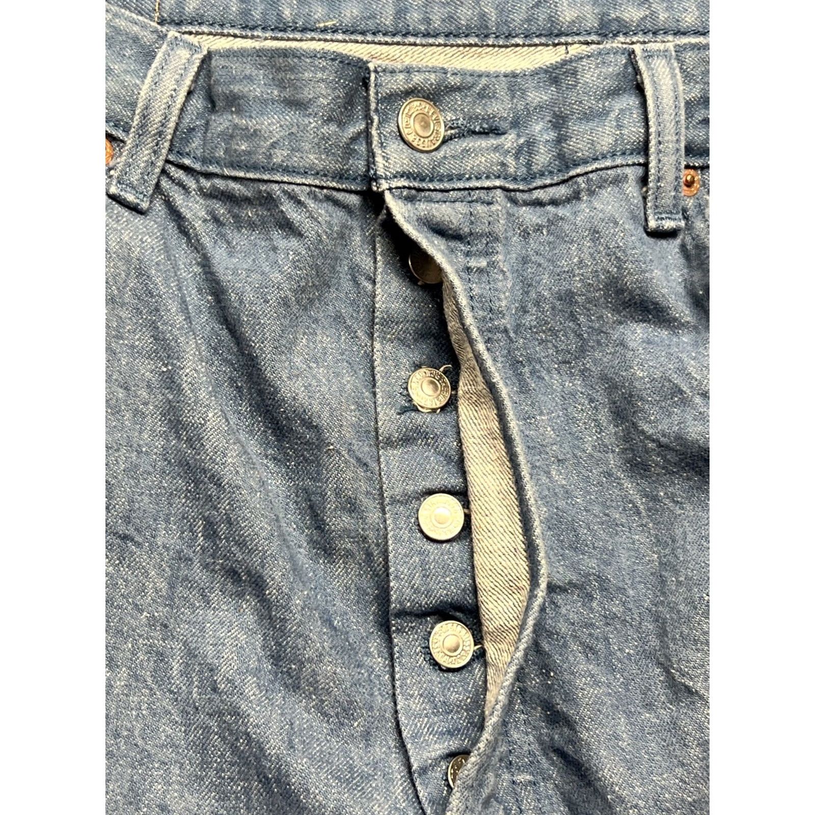 Levi's Levi's 501 Jeans Button Fly Straight Denim 40 x 32 Mens Blue Dark 100% Cotton Regular Fit Mexico Size US 40 / EU 56 - 7 Thumbnail