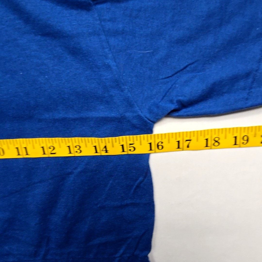 Fruit Of The Loom × Vintage Vintage Crop Top Shirt Sportswear Blue Blank XS Tee 80s Size XS / US 0-2 / IT 36-38 - 4 Thumbnail