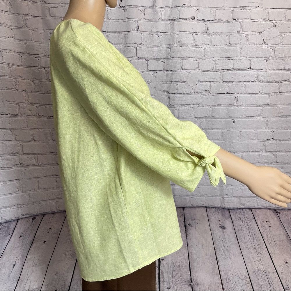 Jones New York NWT New $80 Jones New York Tie Cuff Linen-Blend Celadon Tun Size M / US 6-8 / IT 42-44 - 3 Thumbnail