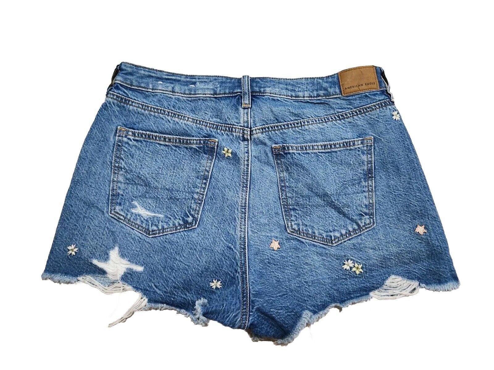 Designer American Eagle Mom Shorts Size 8 Floral Embroidered boho Size 30" / US 8 / IT 44 - 2 Thumbnail