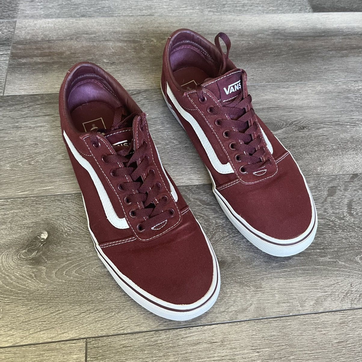Vans × Vintage Vans Old Skool Low Skate Shoes Burgundy Maroon & White 11.5 Size US 11.5 / EU 44-45 - 1 Thumbnail