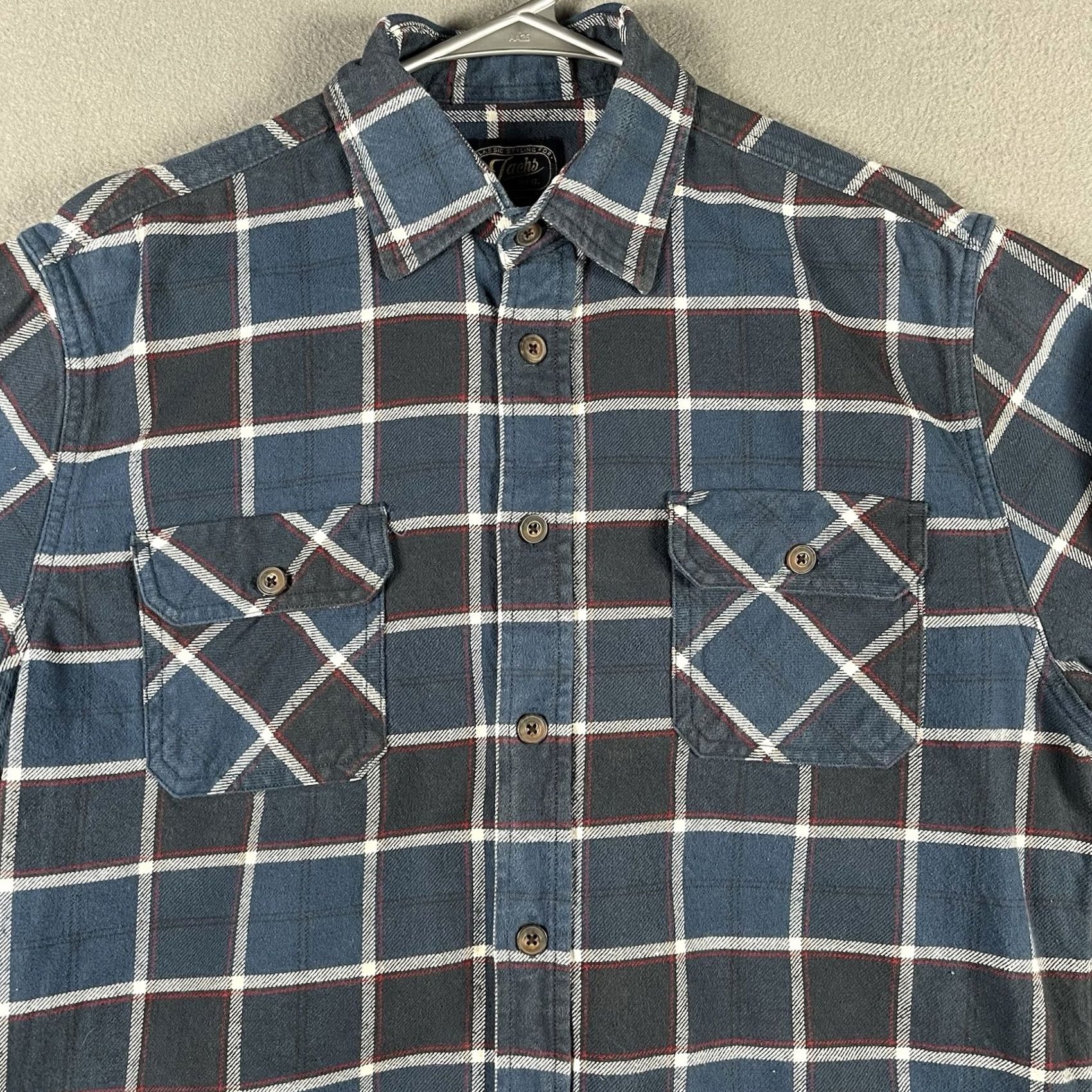 Vintage VINTAGE Jack's Mfg Heritage Heavy Weight Flannel Shirt L Blue 100% Cotton Plaid Button-Up Collared Long Sleeve Men Mens Regular Lightweight? Size US L / EU 52-54 / 3 - 2 Thumbnail