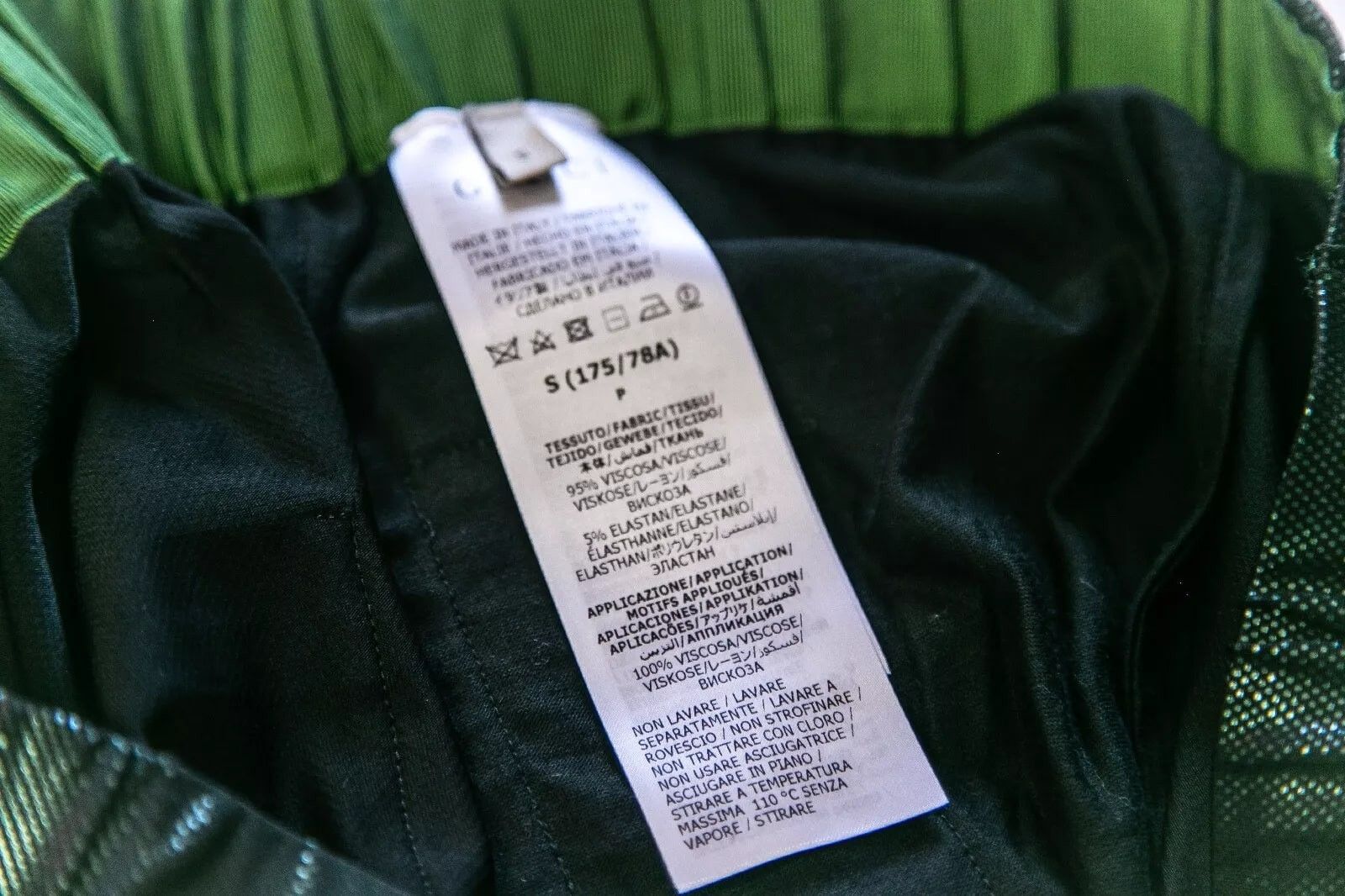 GUCCI 692310 Green Shiny Laminated Jersey Trouser Pant S