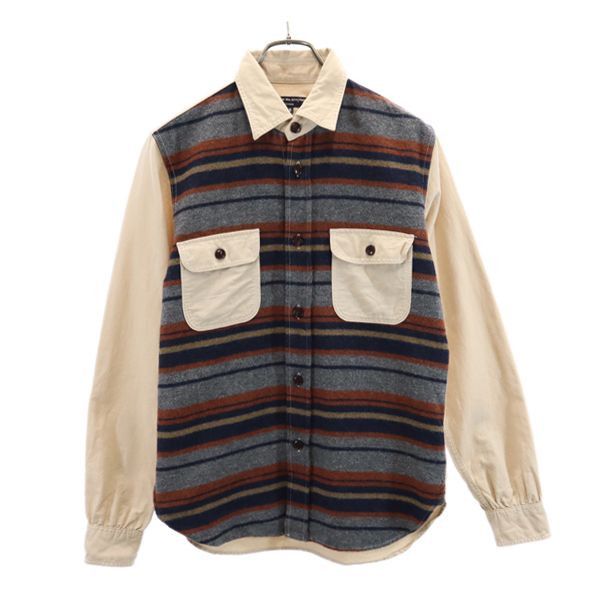 Comme des Garcons Homme Plus Shirt Wool Blend Striped Long-Sleeve Size US S / EU 44-46 / 1 - 1 Thumbnail
