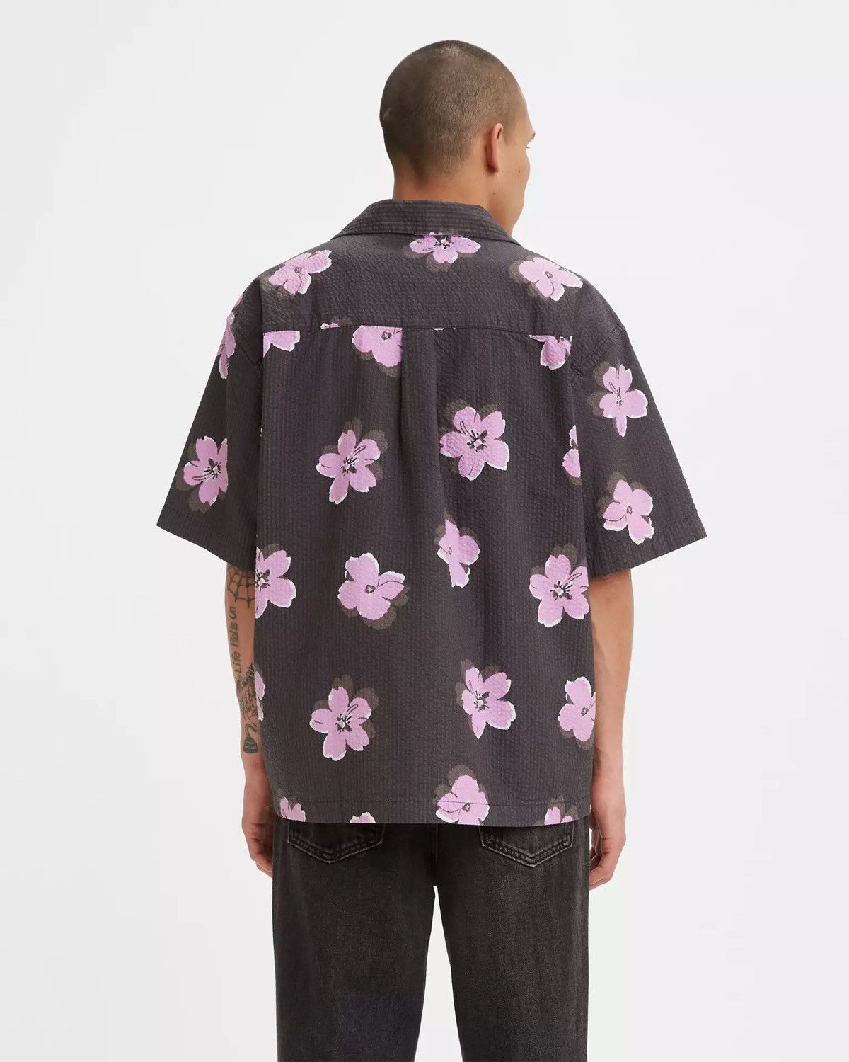 Levi's Levi's Grey Slouchy Shirt Top Short Sleeve Flowers Hawaiian Size US S / EU 44-46 / 1 - 3 Thumbnail