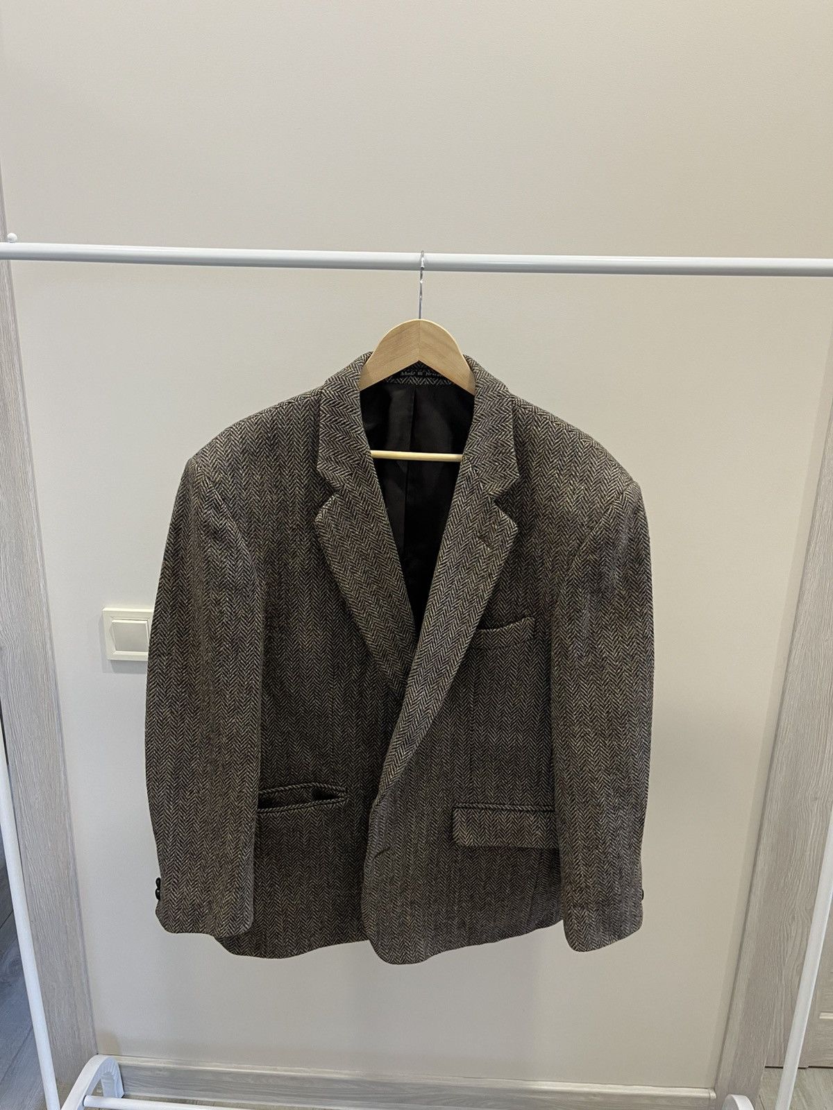 Harris Tweed VINTAGE Harris Tweed Mens Gray Wool Handwoven Made in USA Size 42R - 1 Thumbnail