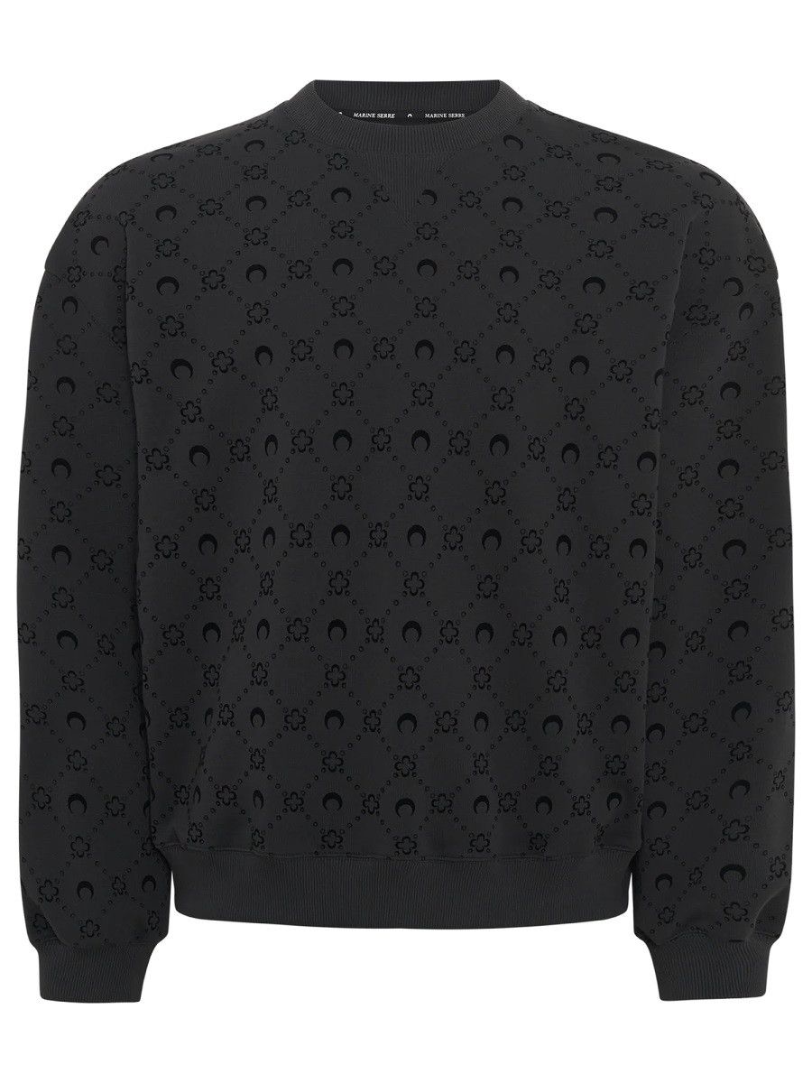 Marine Serre MARINE SERRE MONOGRAM SWEATSHIRT - BLACK Size US M / EU 48-50 / 2 - 1 Preview