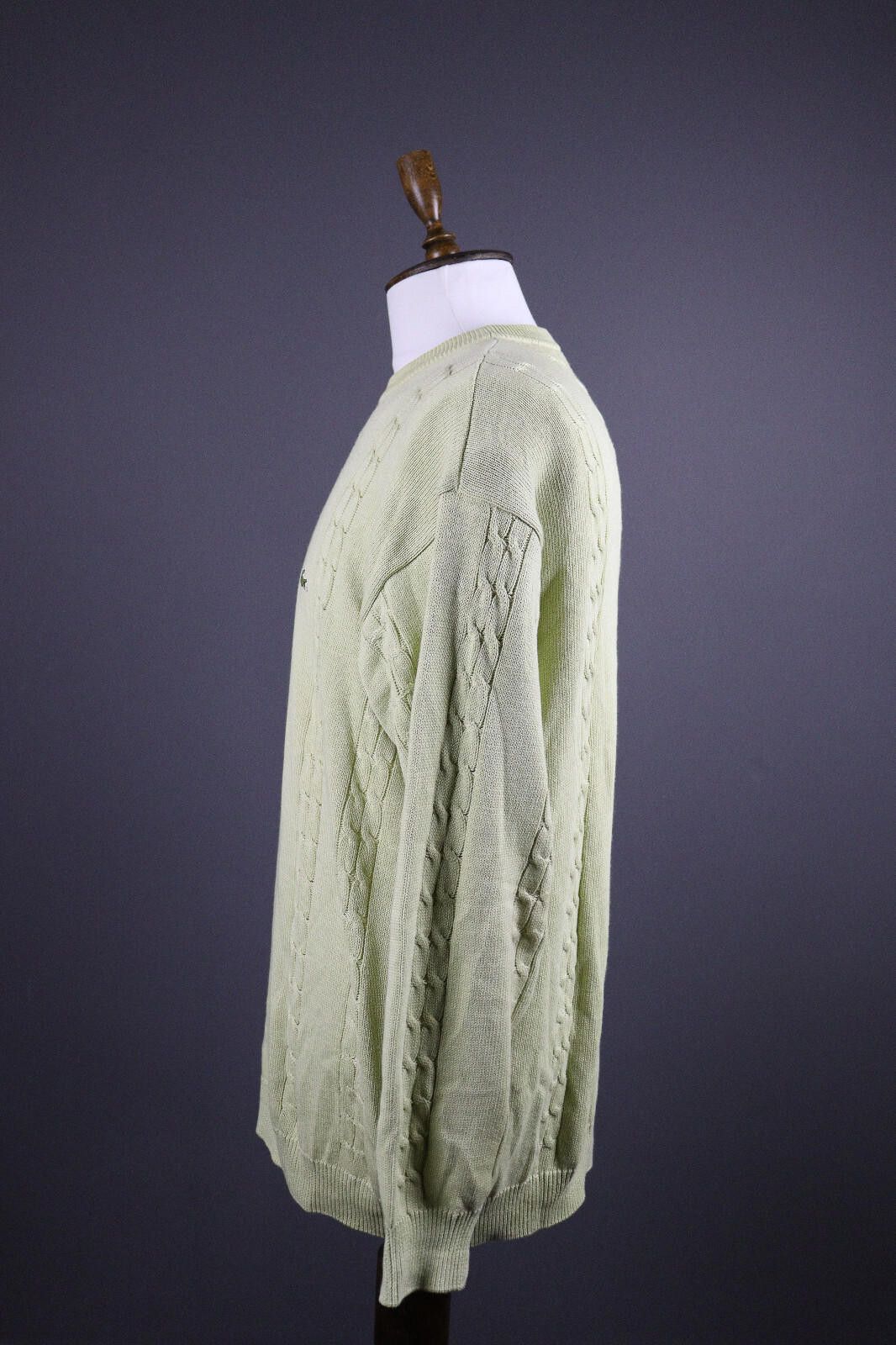 Lacoste Lacoste Vintage Yellow Men Cable Knit Sweater Size 5 / L Size US L / EU 52-54 / 3 - 7 Thumbnail
