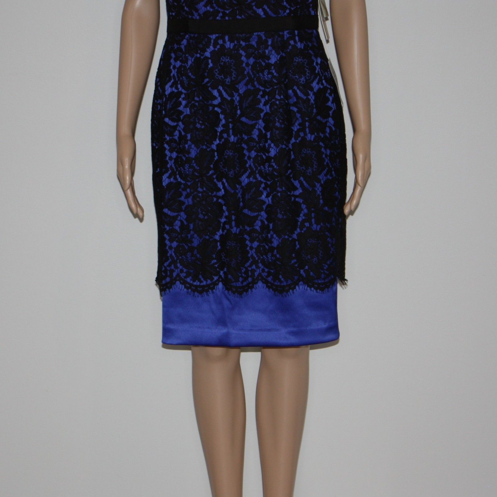 Other Eliza J Illusion Yoke Lace Overlay Sheath Dress MSRP $178 Size M / US 6-8 / IT 42-44 - 5 Thumbnail