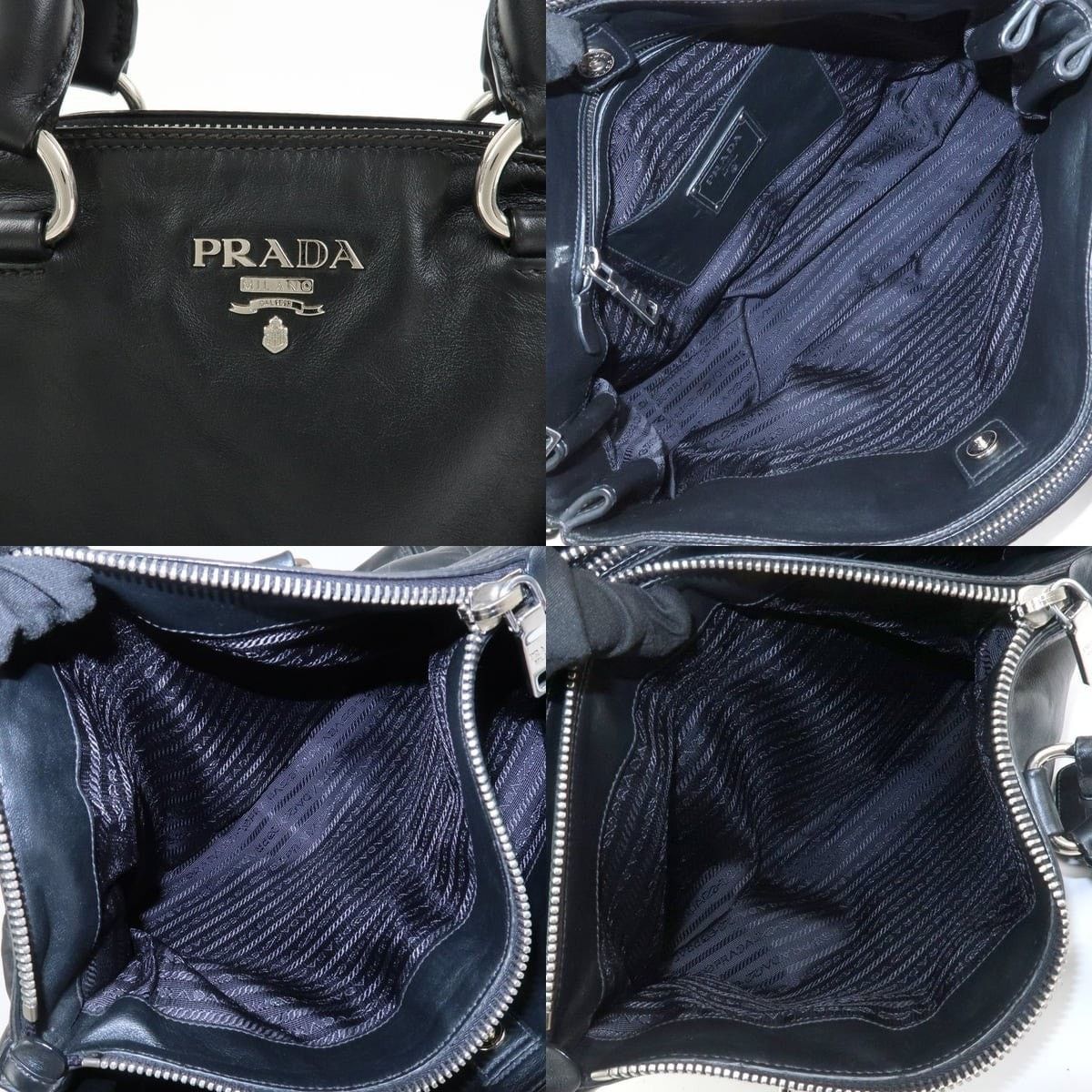 Prada Prada Logo Calfskin Satchel Black Size ONE SIZE - 7 Thumbnail