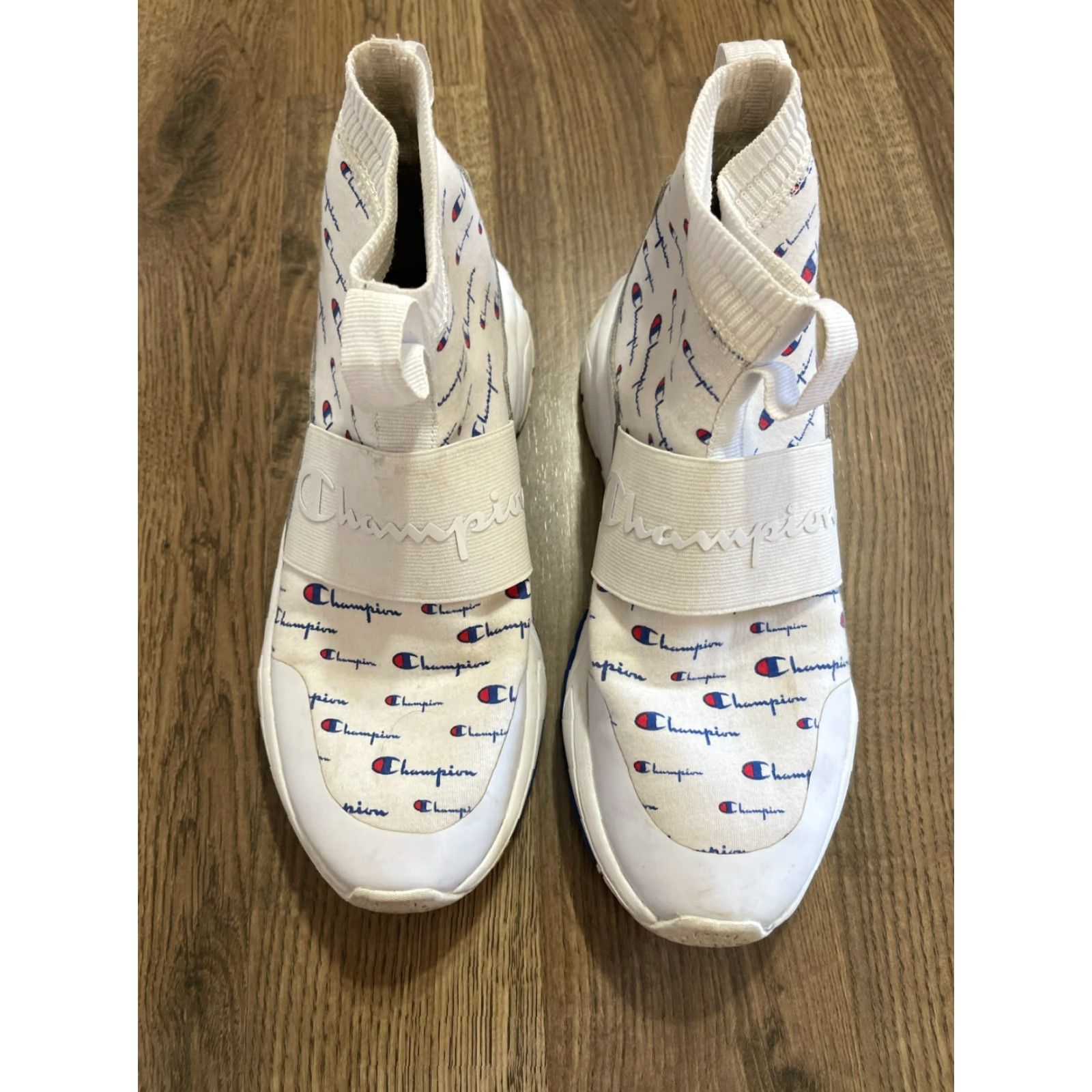 Champion Champion Shoes Women's 8.5W Tennis Shoes White Blue Red High Top No ties Sneaker Athletic Casual Sneakers Shoes Womens Tennis 8.5W Size M / US 6-8 / IT 42-44 - 2 Thumbnail