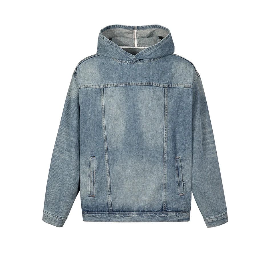 Y2K High Street Hooded Ropa Hombre Oversized Pullover Denim