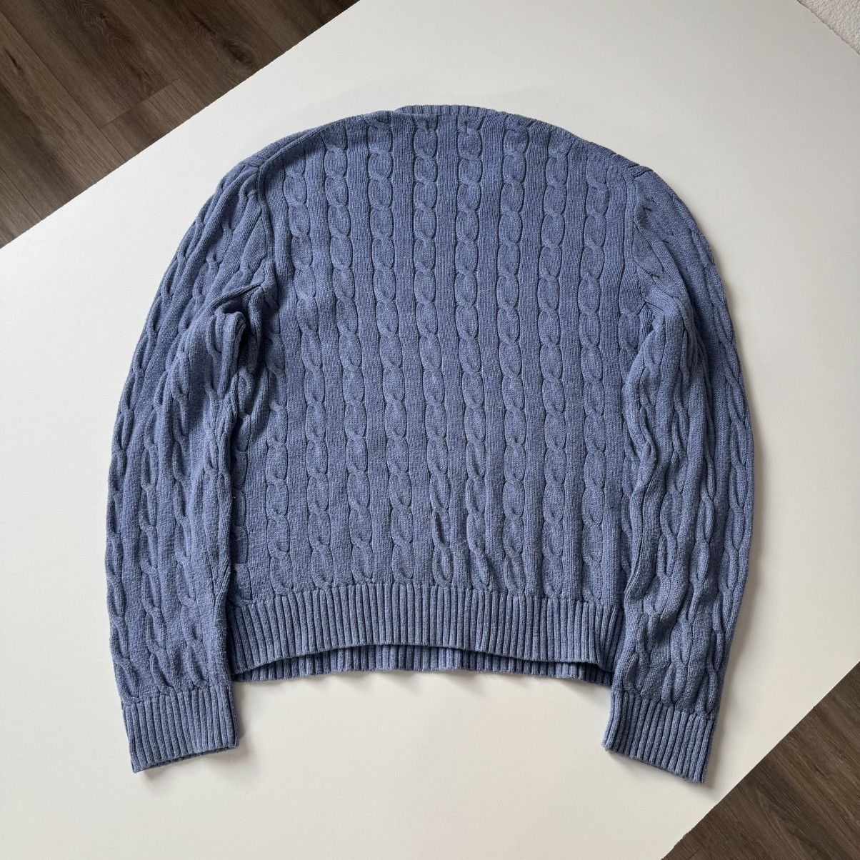 Polo Ralph Lauren × Ralph Lauren Polo Ralph Lauren Cable Knit Blue Sweater Jumper Old money Size US XL / EU 56 / 4 - 8 Thumbnail