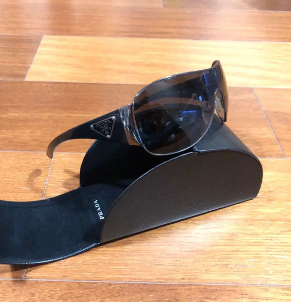Prada PRADA Sunglasses Rectangle Wrap Shield Metal Symbole RI916 Size ONE SIZE - 1 Thumbnail