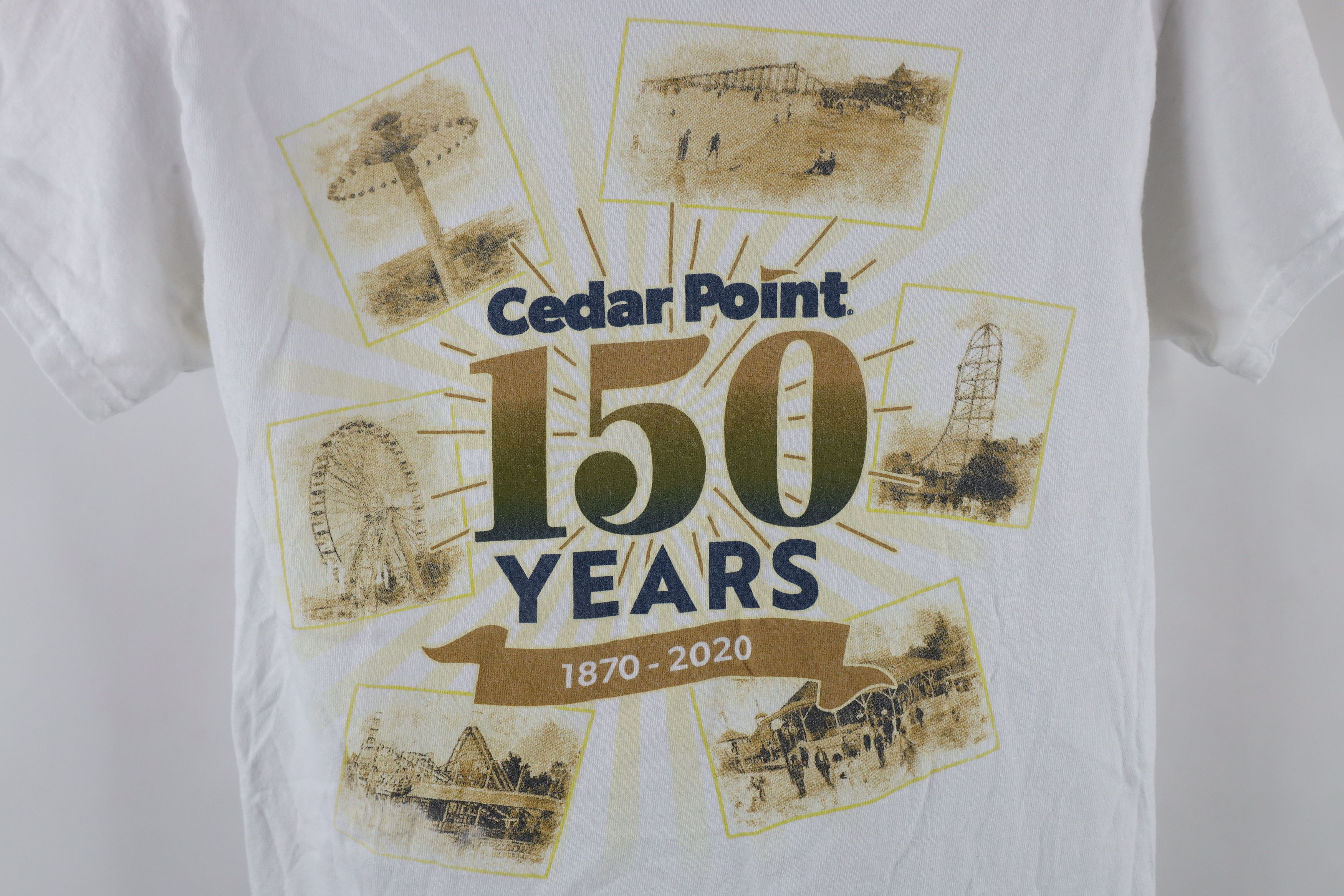 Vintage 150th Anniversary Cedar Point Amusement Park T-Shirt White Size US S / EU 44-46 / 1 - 4 Thumbnail