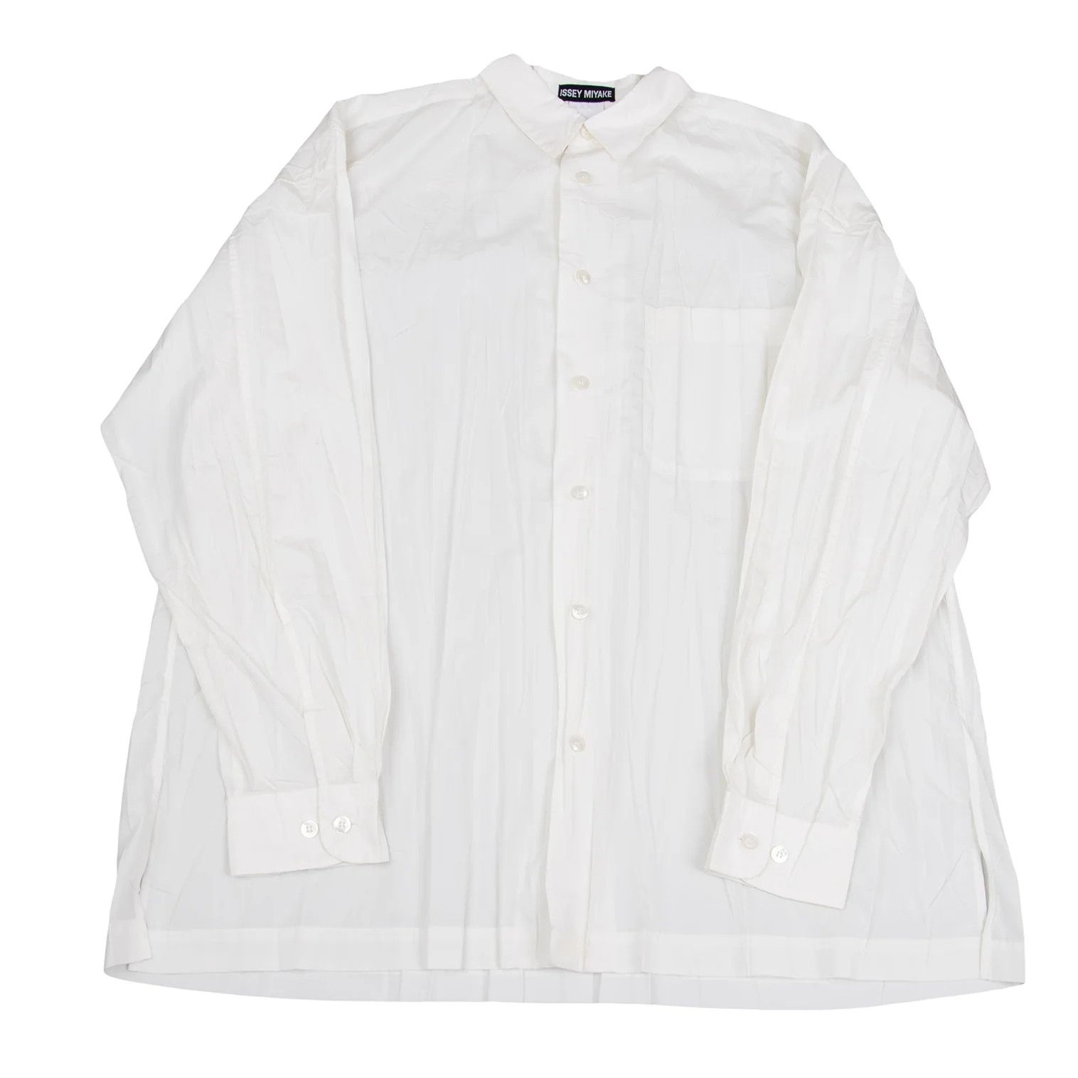 Issey Miyake Pleats Shirt in Off-White Size XL Size US XL / EU 56 / 4 - 1 Thumbnail