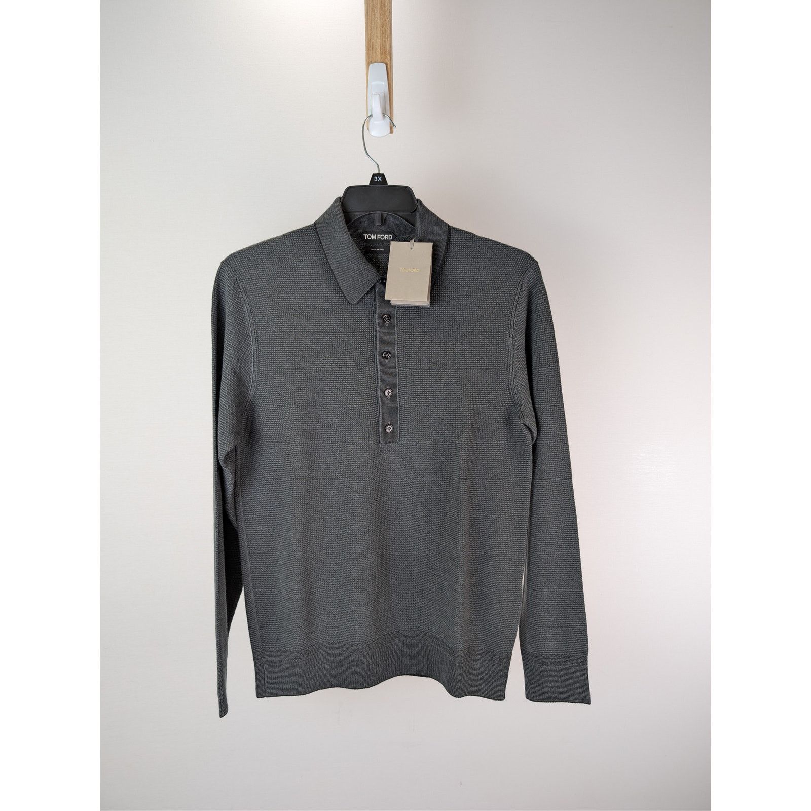 Tom Ford o1rshd1 Knitwear Polo Shirt Knitted in Grey 46 Size US S / EU 44-46 / 1 - 1 Thumbnail