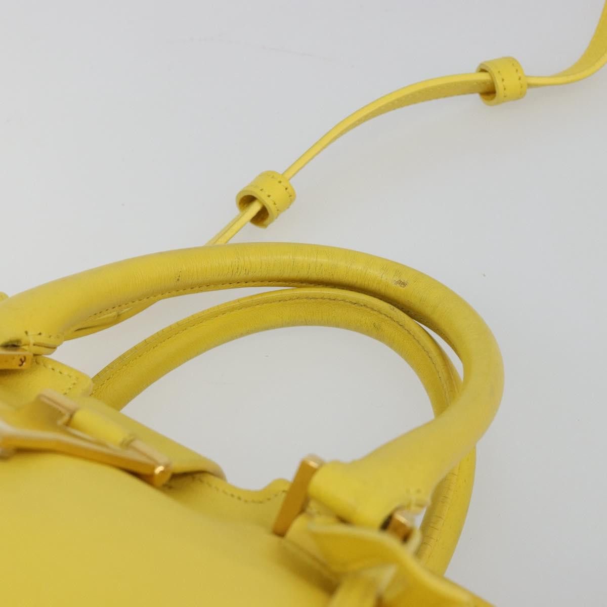 Saint Laurent Paris SAINT LAURENT Baby Cabas Hand Bag Leather 2way Yellow Gold Size ONE SIZE - 14 Thumbnail